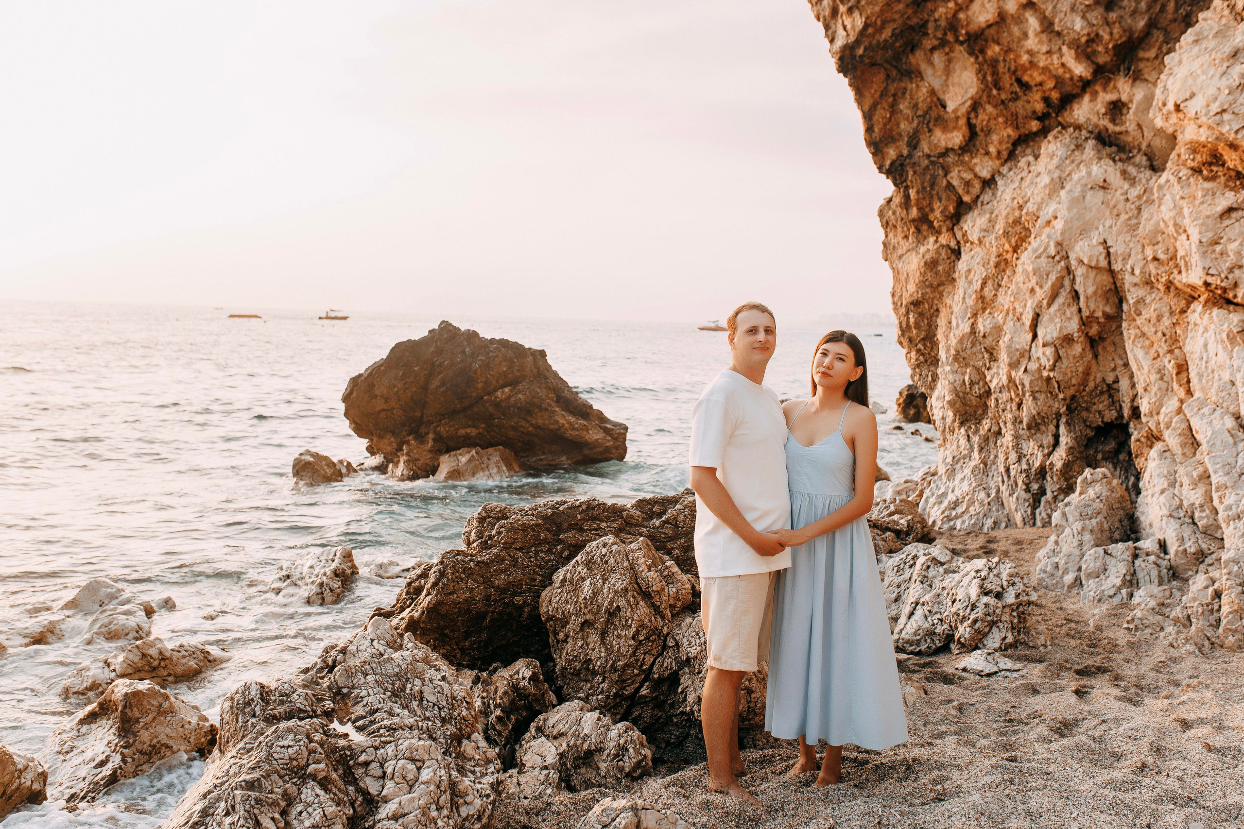 Sunset. Photo session of a love story on the beach at sunset. Professional Photographer in Alanya, Side, Belek, Antalya. Turkiye