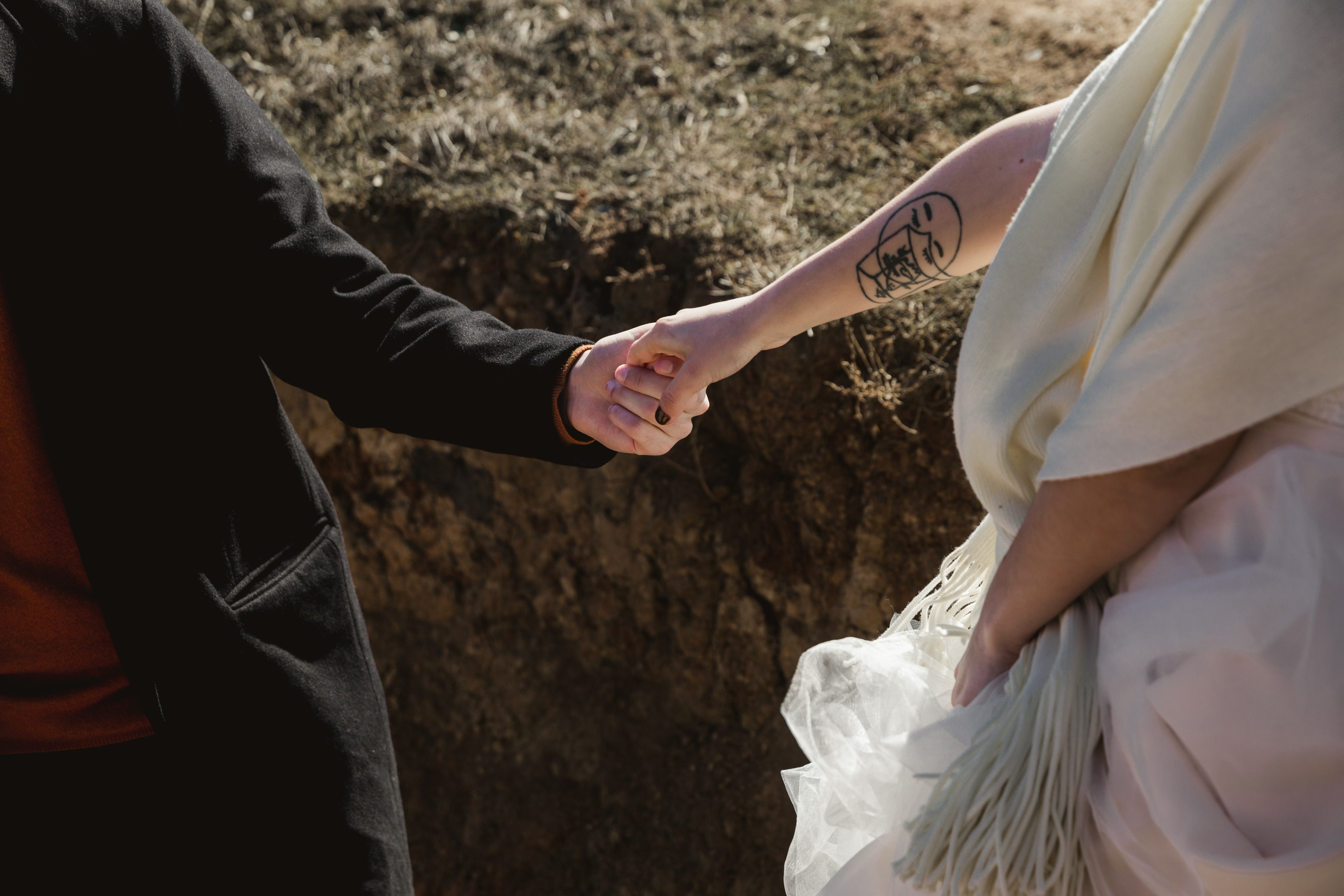 Romantic couple portrait by the turquoise sea, destination wedding Greece