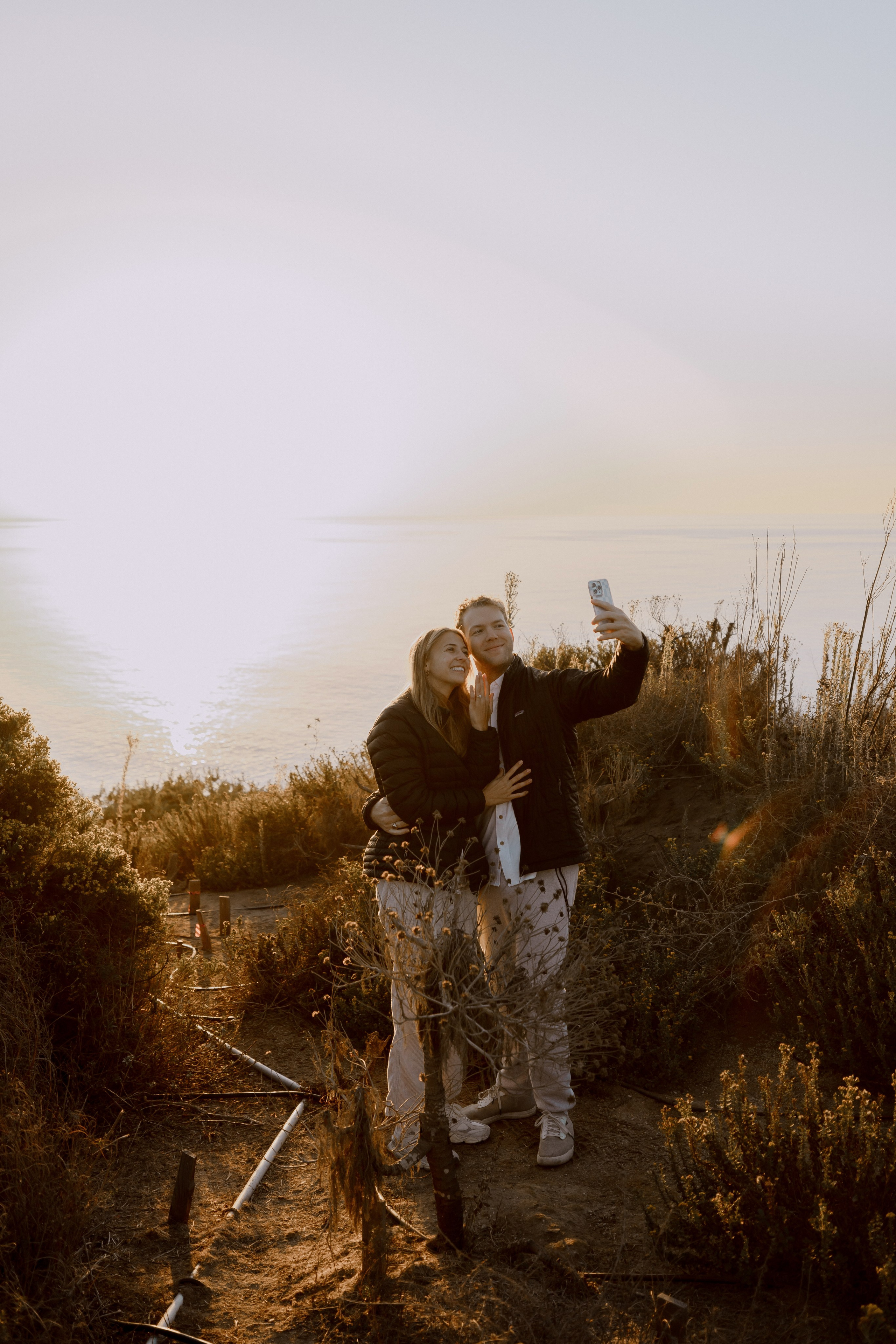 Surprise Proposal at Sunrise at Point Dume, Malibu | Taya Frank. Southern California Family and Couple Photographer