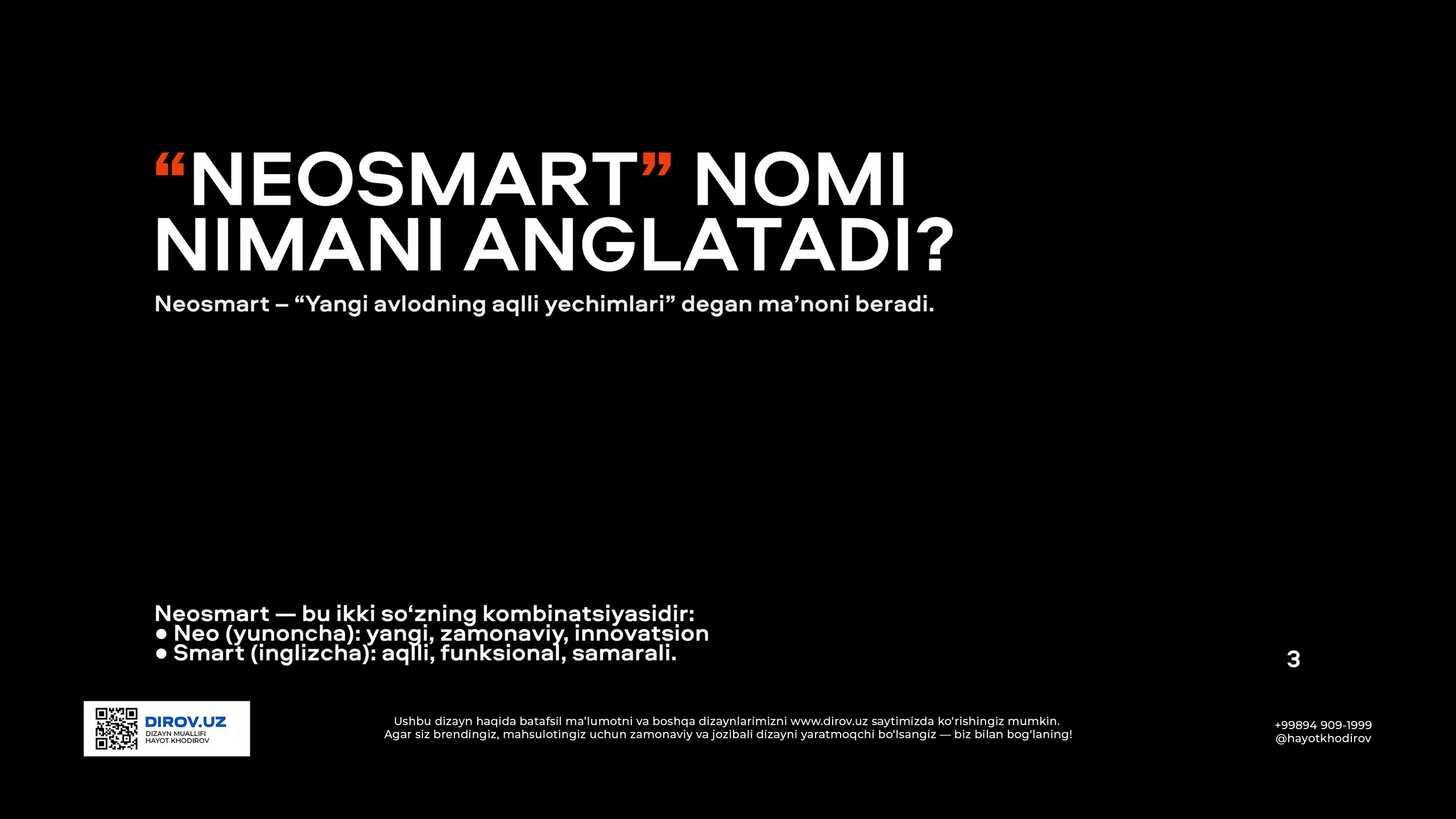 Neosmart. Dirov — Hayot Khodirov