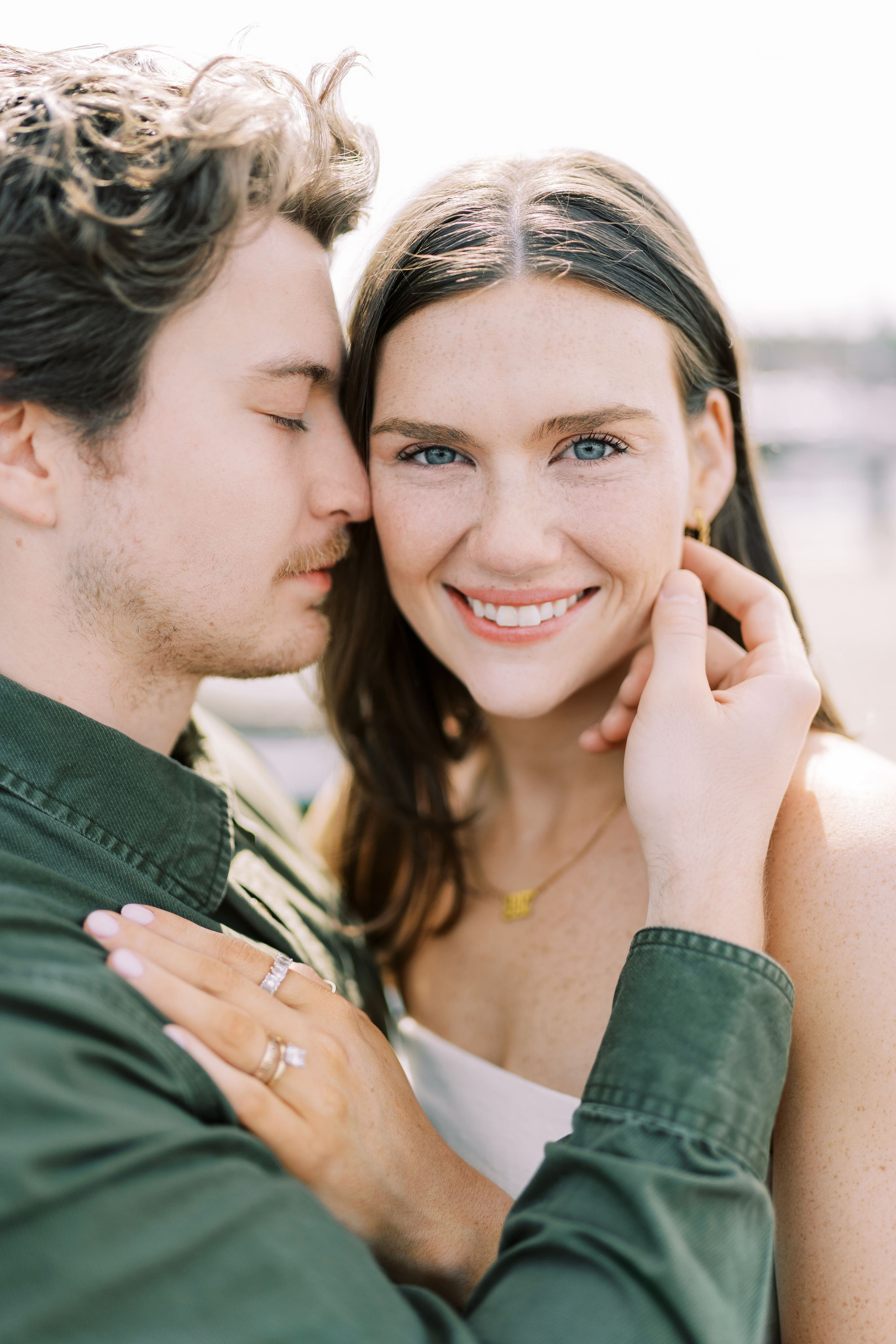 Engagement photo shoot Jake & Caroline / May 2024. Marina Park|Kirkland, WA. EVAN ARISTOV WEDDING PHOTOGRAPHY — Seattle Wedding Photographer