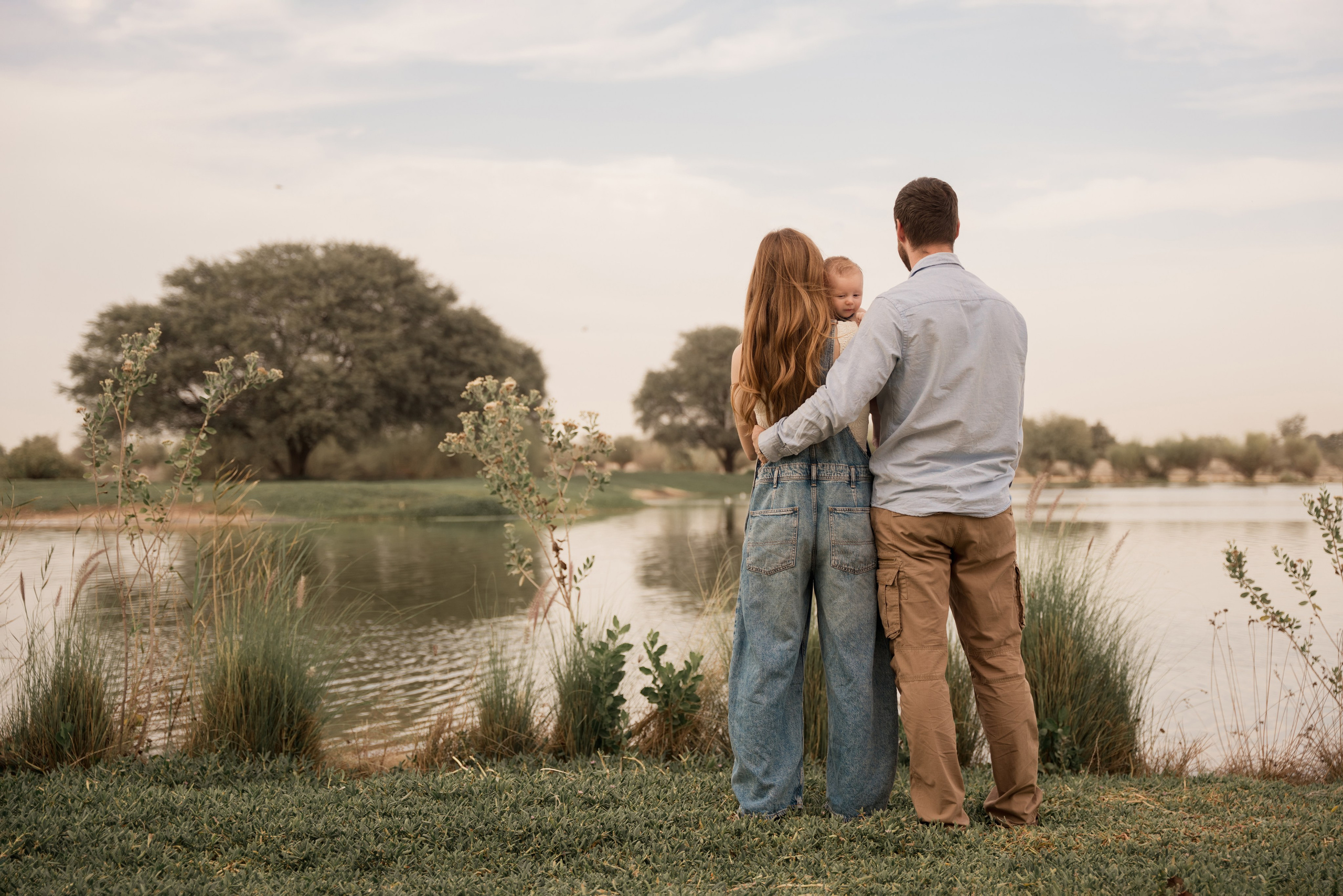 Celebrating 2 months milestone by the lake. Angela Iakovleva — Family Photographer in Dubai