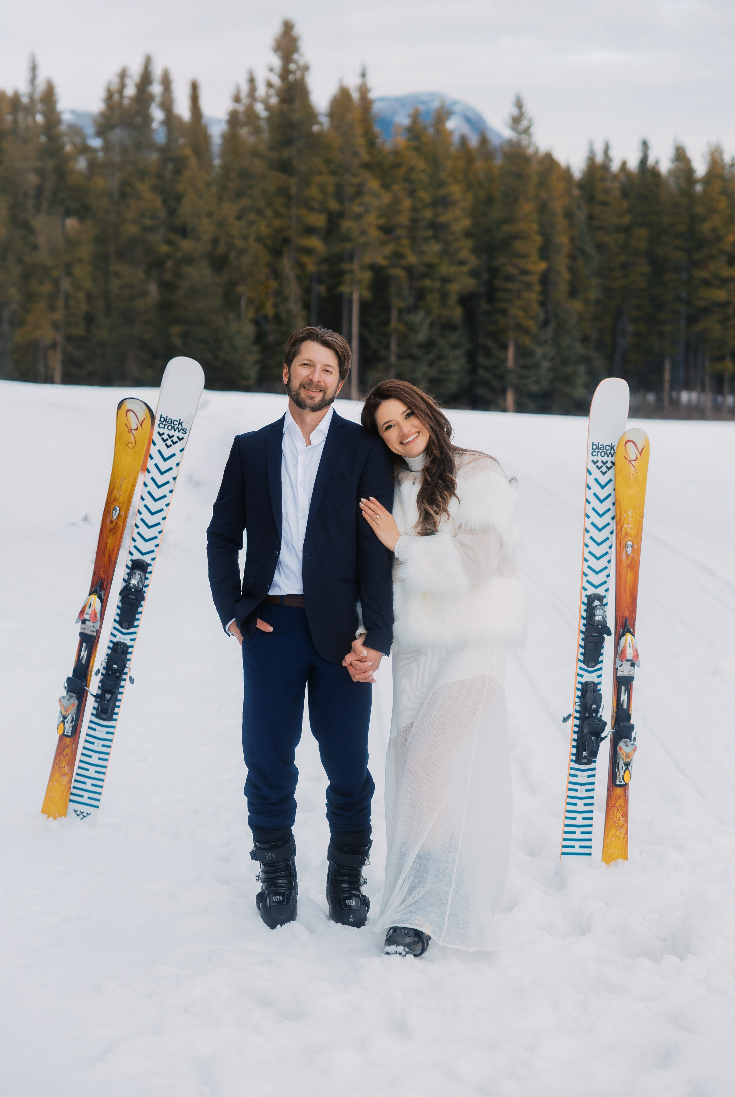 Ski engagement session. Home