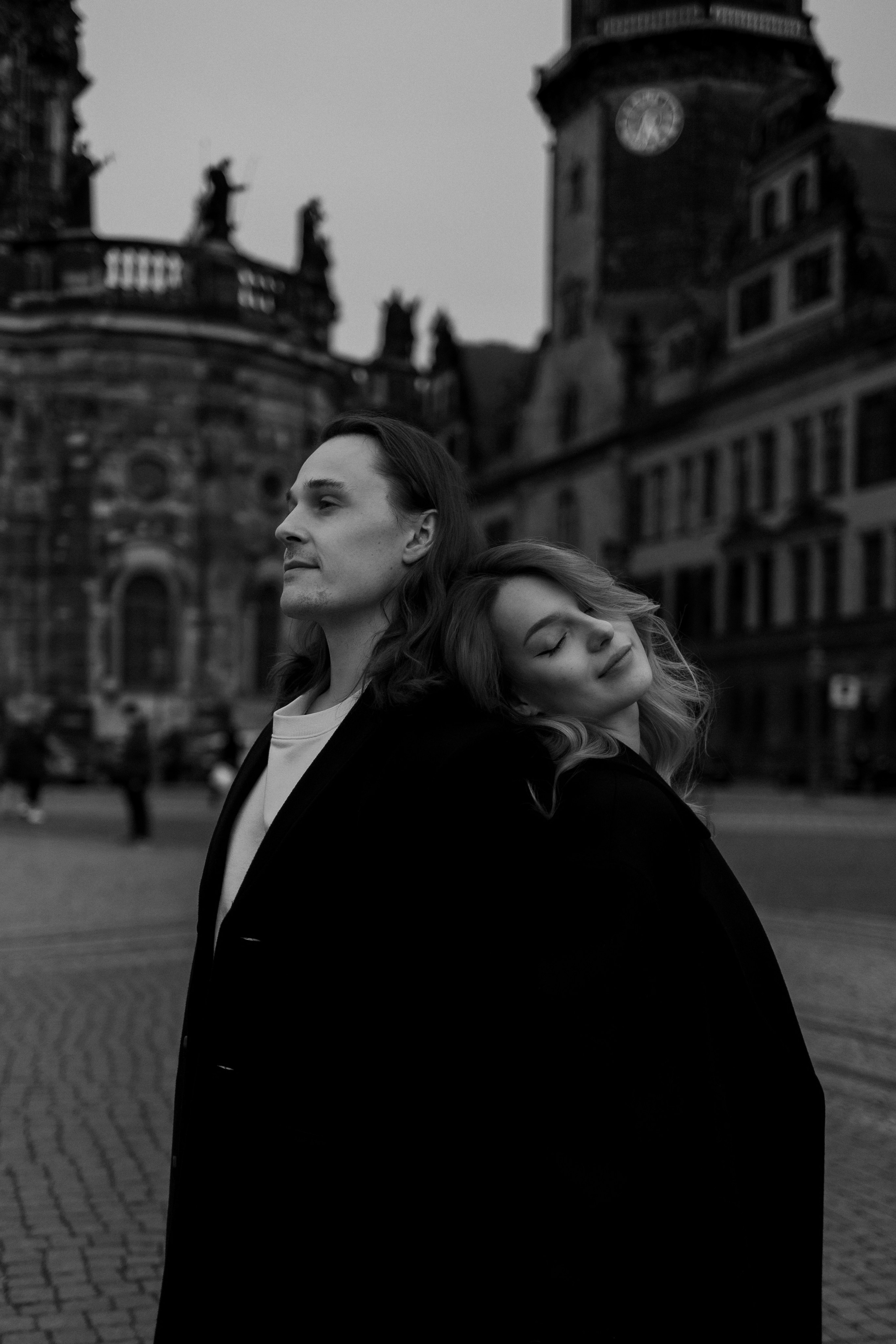Black&White Love Story in Dresden. Emotional&Cinematic Couple Photography by Kristina Kozheltsova. Kristina Kozheltsova- Soulful Portrait&Lifestyle&Love Story Photographer in Leipzig, Germany
