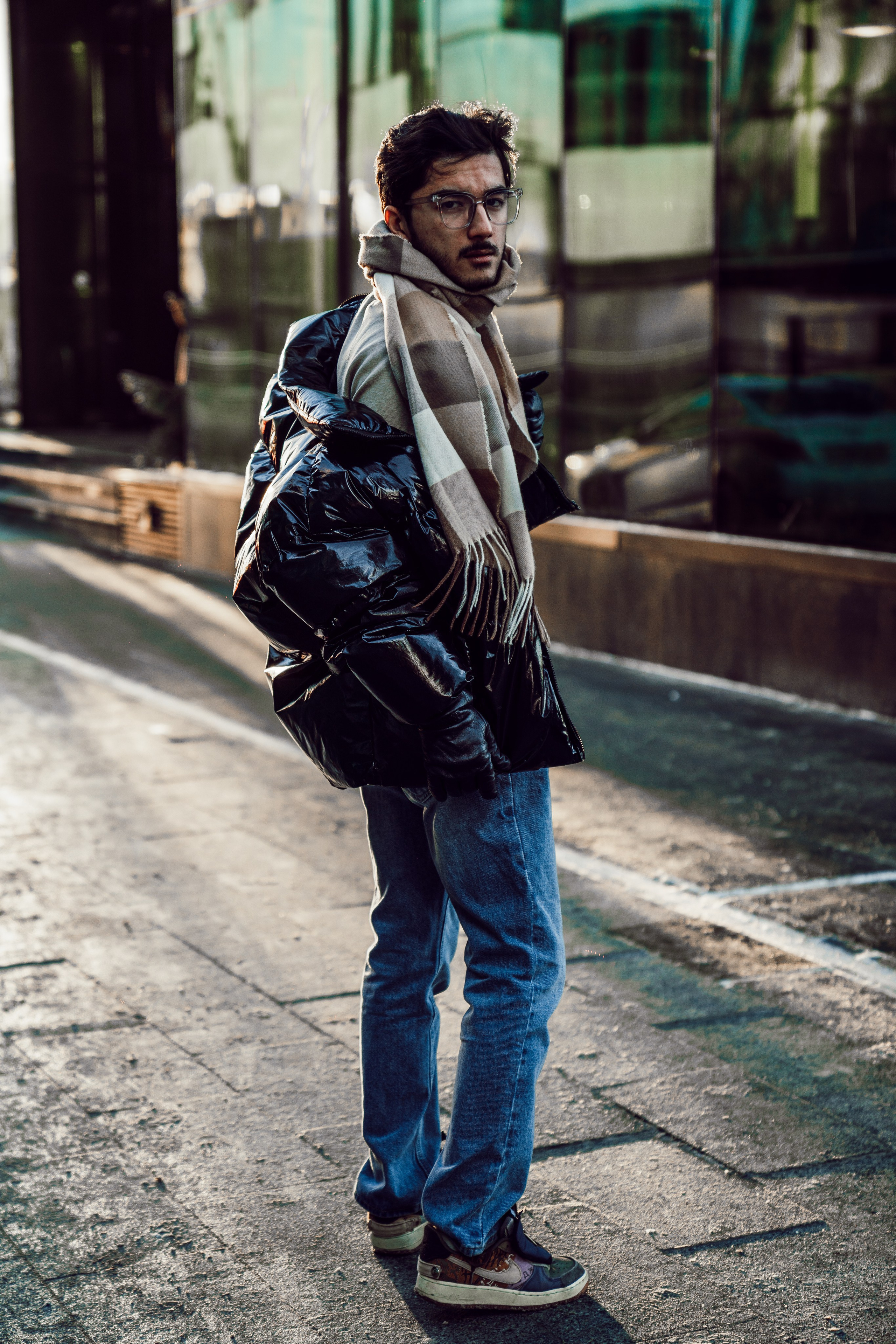 Male portrait on the background of Moscow city. Photographer in Uzbekistan and Samarkand Djasur Marupov
