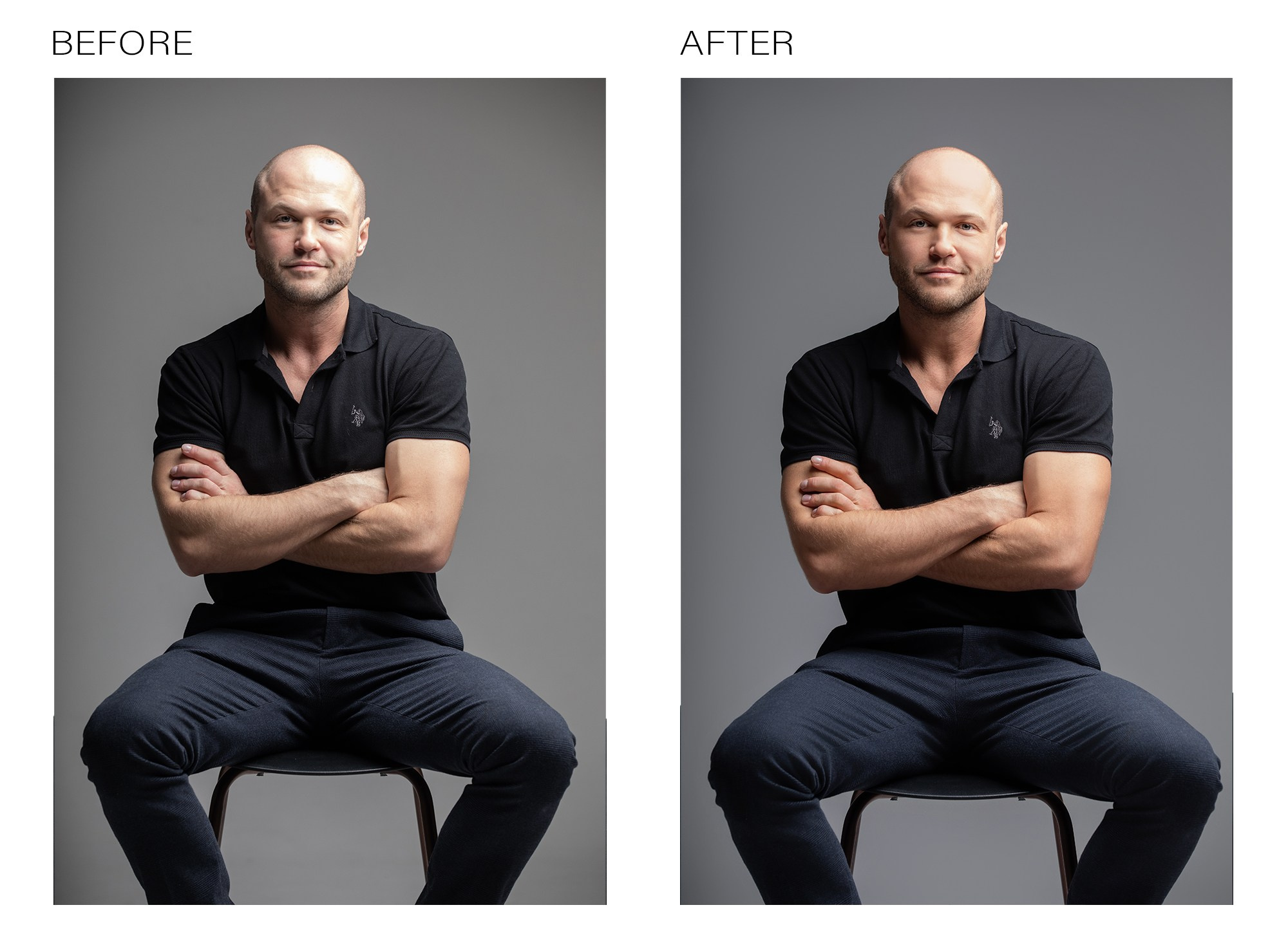 Бизнес портрет профессионально ретуширован международным ретушером, естественный и аккуратный вид. Профессиональный портрет для LinkedIn и корпоративного брендинга, обработан международным ретушером