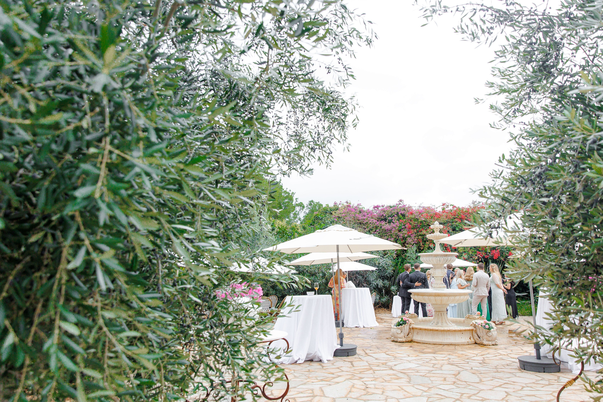 Beautiful garden wedding venue in Barcelona featuring vibrant flowers and a serene atmosphere for outdoor ceremonies.