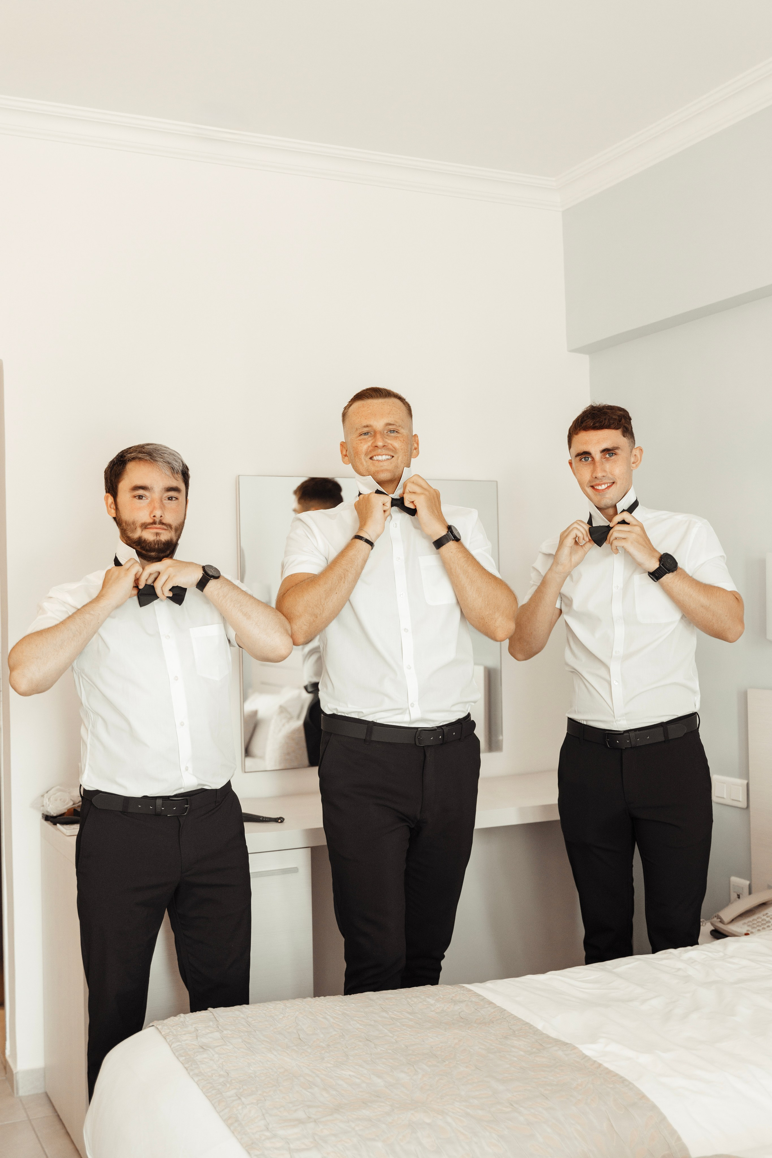 Groom's getting ready with mates Rhodes, Greece