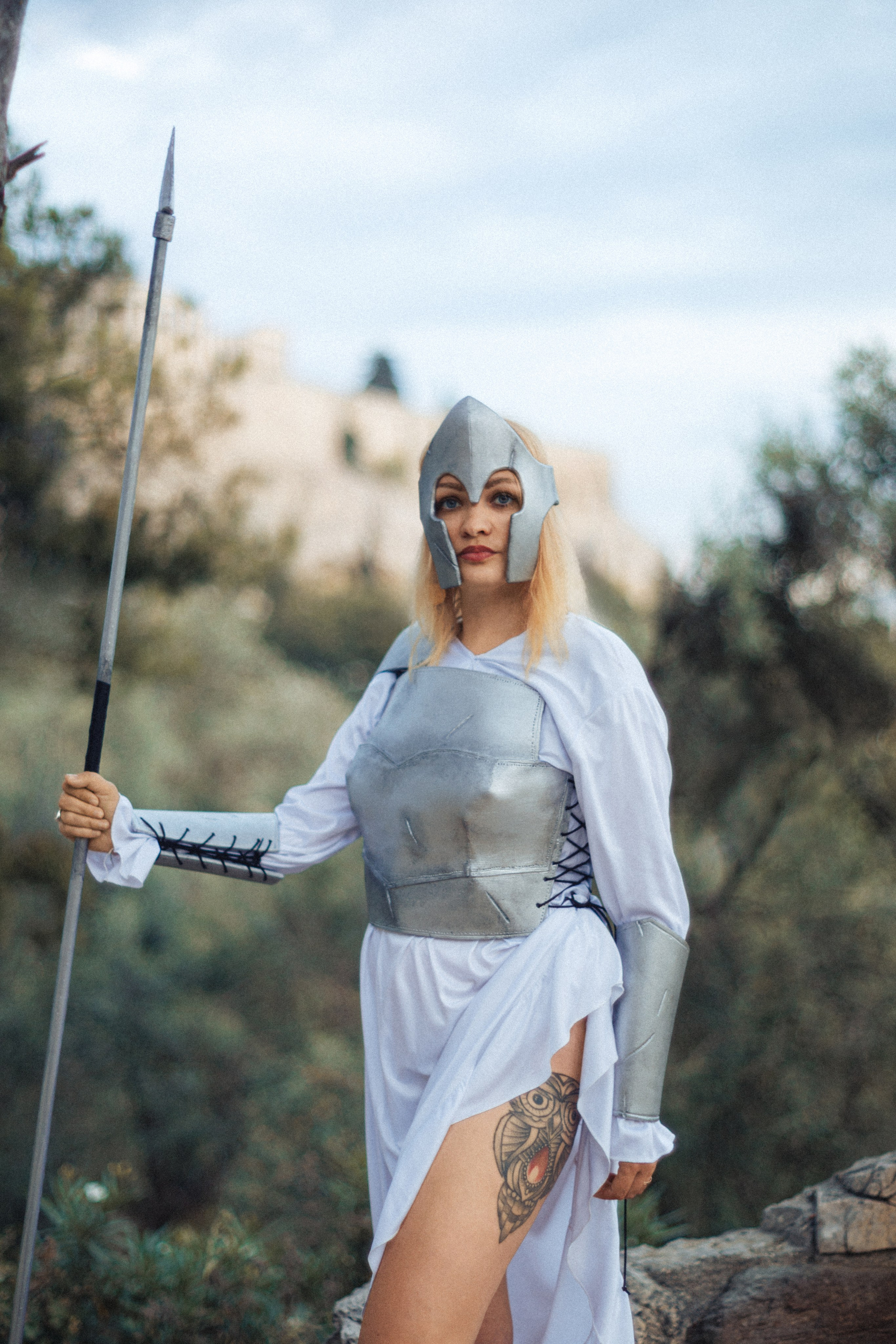 Ilona as Athena. Photographer in Greece Kristina