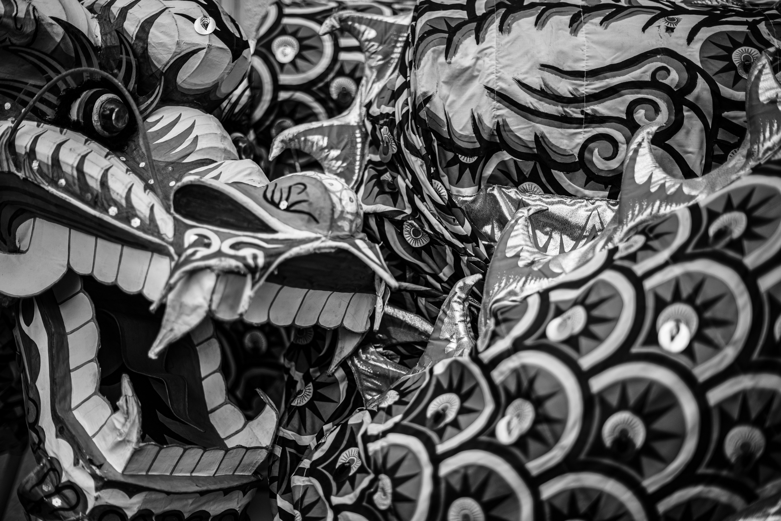 A striking black-and-white photograph of a devotee walking in a Thaipusam procession in Singapore, carrying an elaborate kavadi adorned with feathers and flowers. The intricate details and the devotee’s focused expression capture the profound dedication of the ritual. This image highlights the photographer’s mastery in event photojournalism, offering clients compelling and immersive storytelling for cultural, religious, and corporate events.