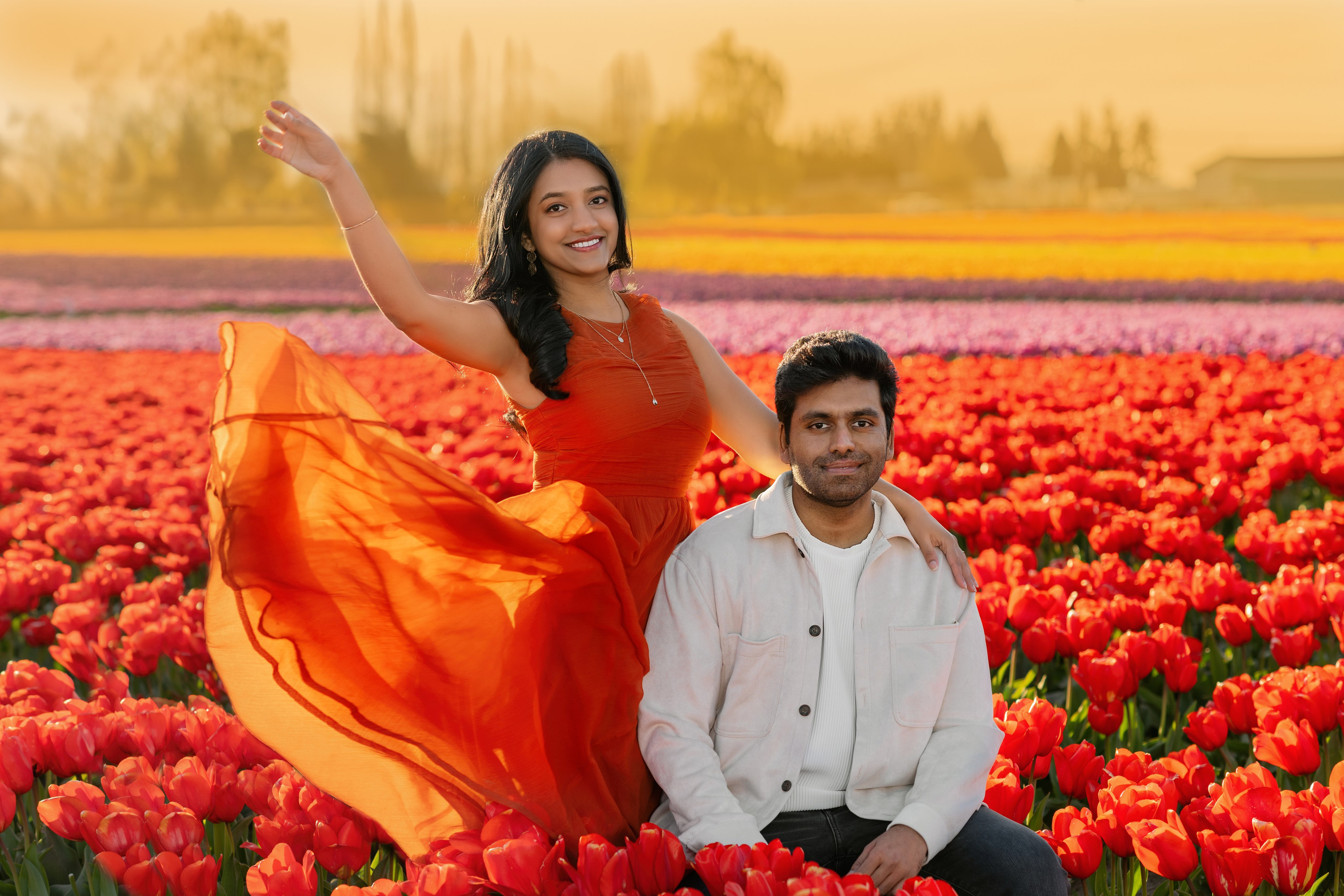 Lohita with her husband. Wedding & family photography in Seattle area. Helen Michelle photographer