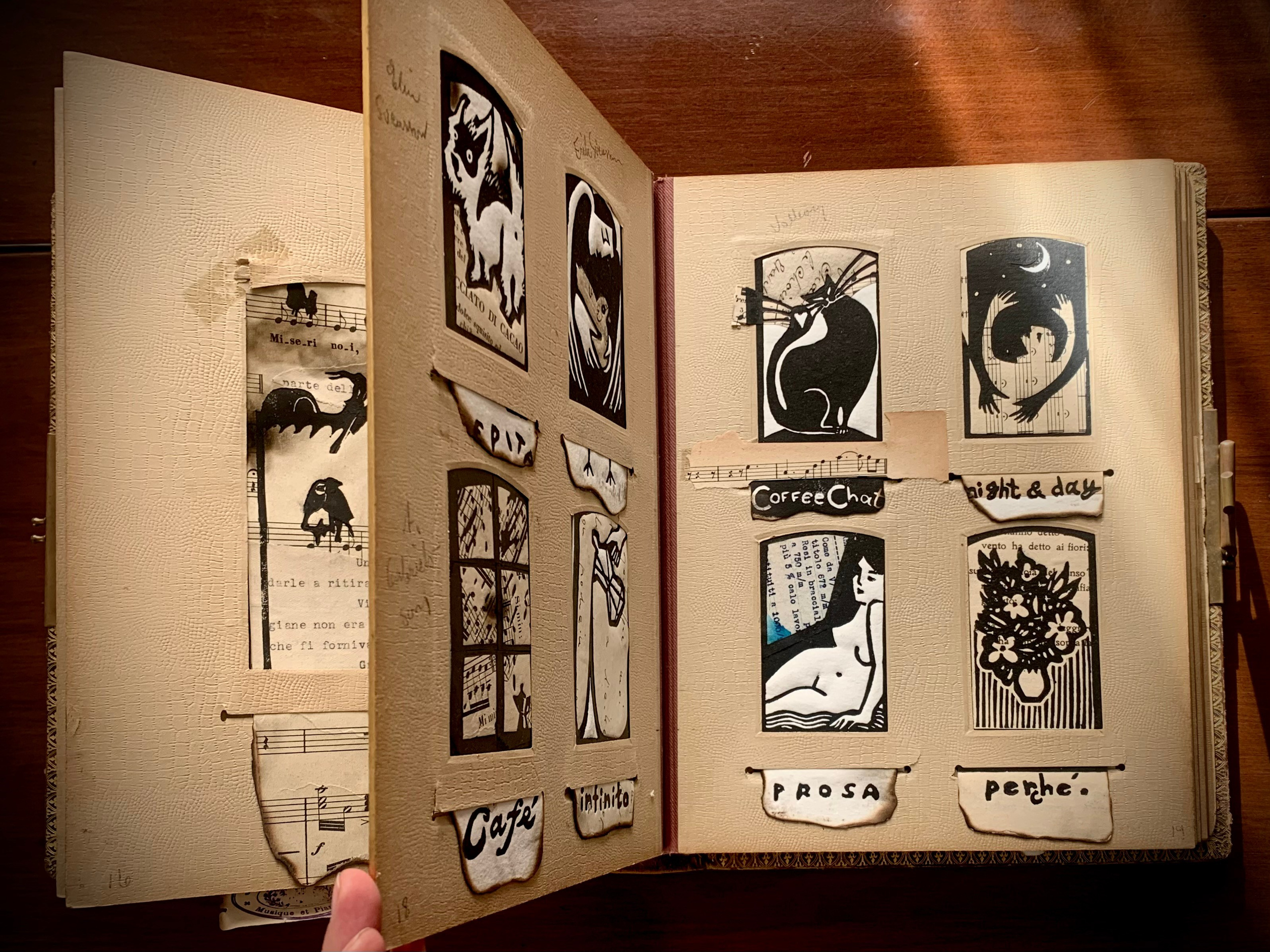 Artist pages art book linogravure