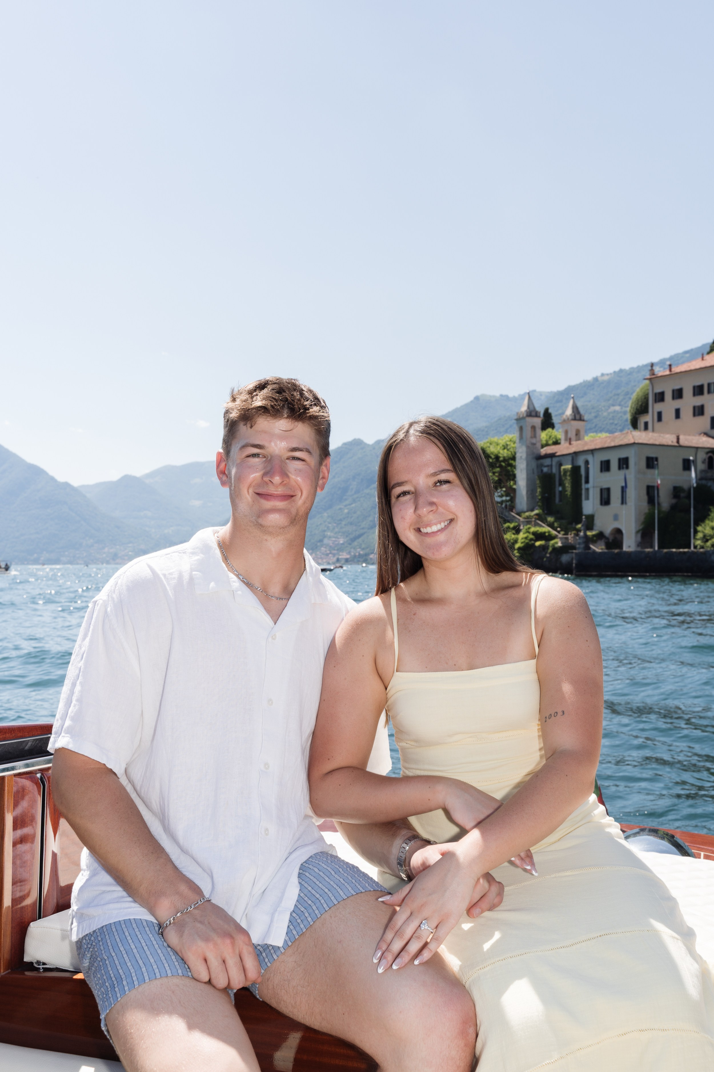 Boat Proposal in Lake Como. Lake Como Proposal Photographer | Surprise Proposals & Engagements