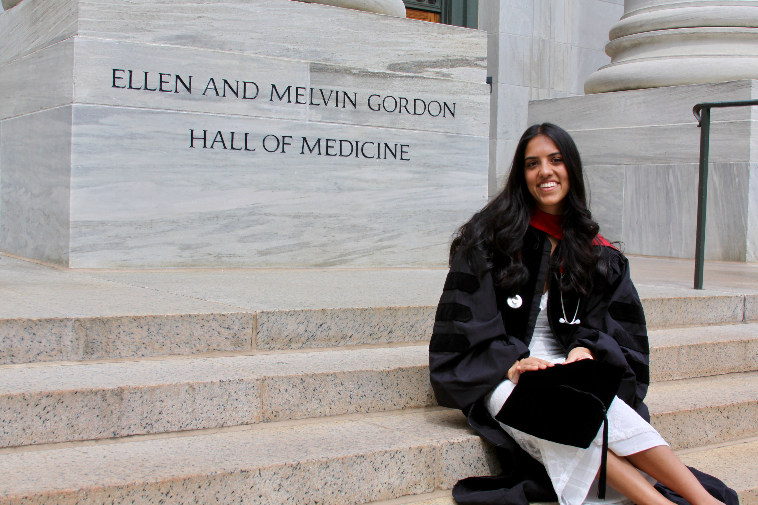 MD graduation with Ruhi. Kelly Sang, graduation and portrait photographer in Boston
