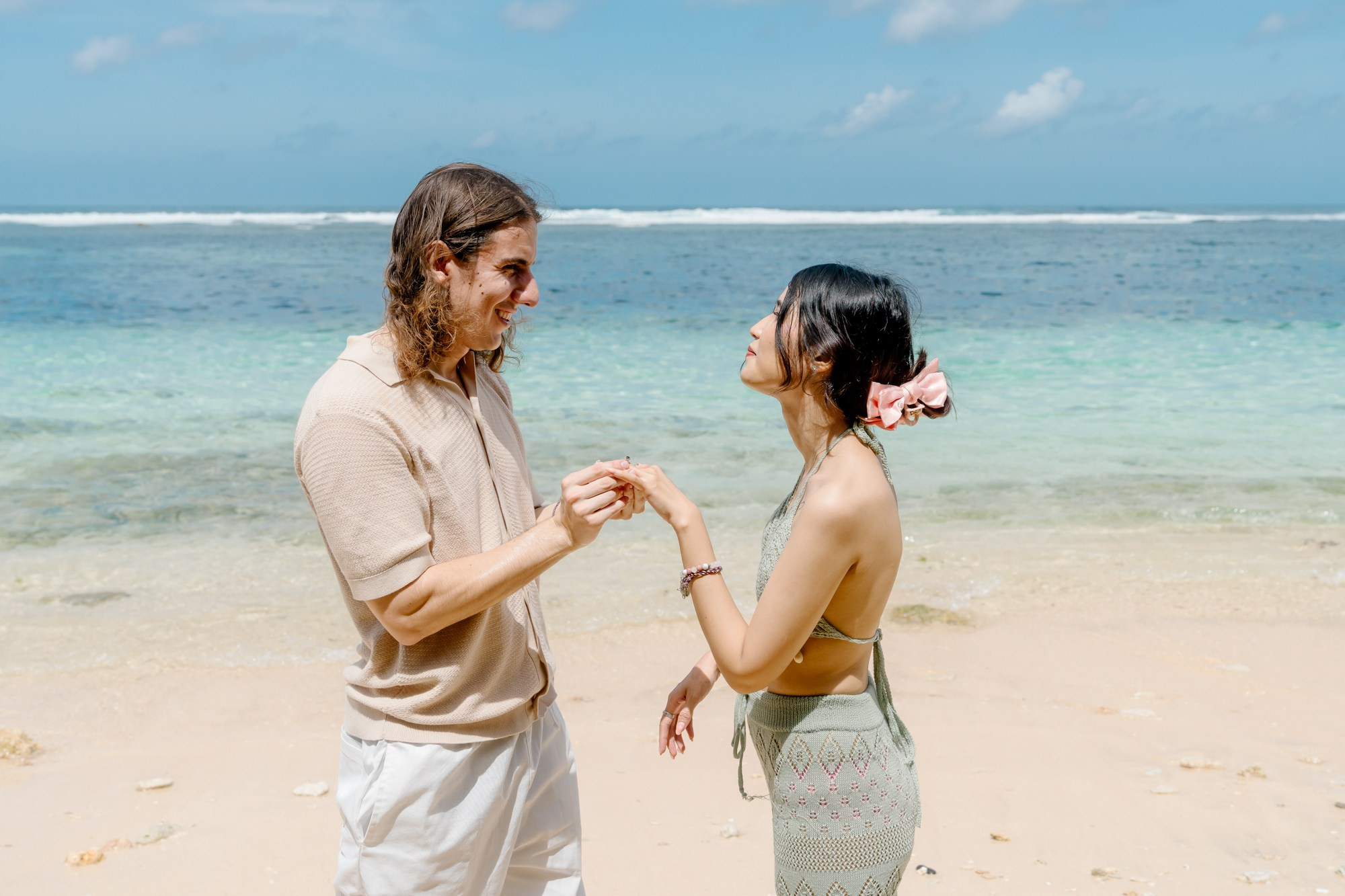 Marriage Proposal in Beach. Female Photographer in Bali