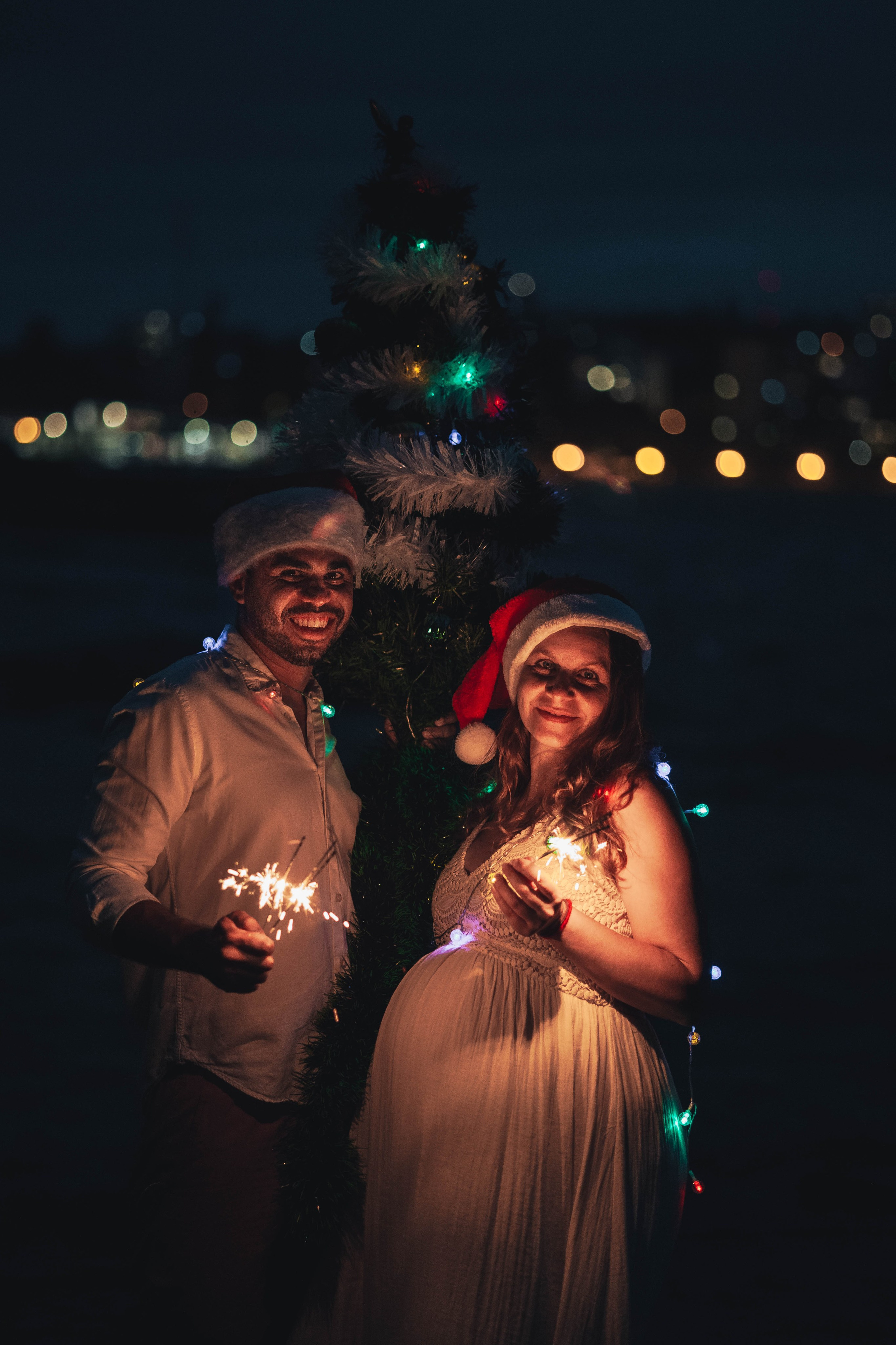 Heather + Tulio + Pregnant + Christmas. True Story Photography