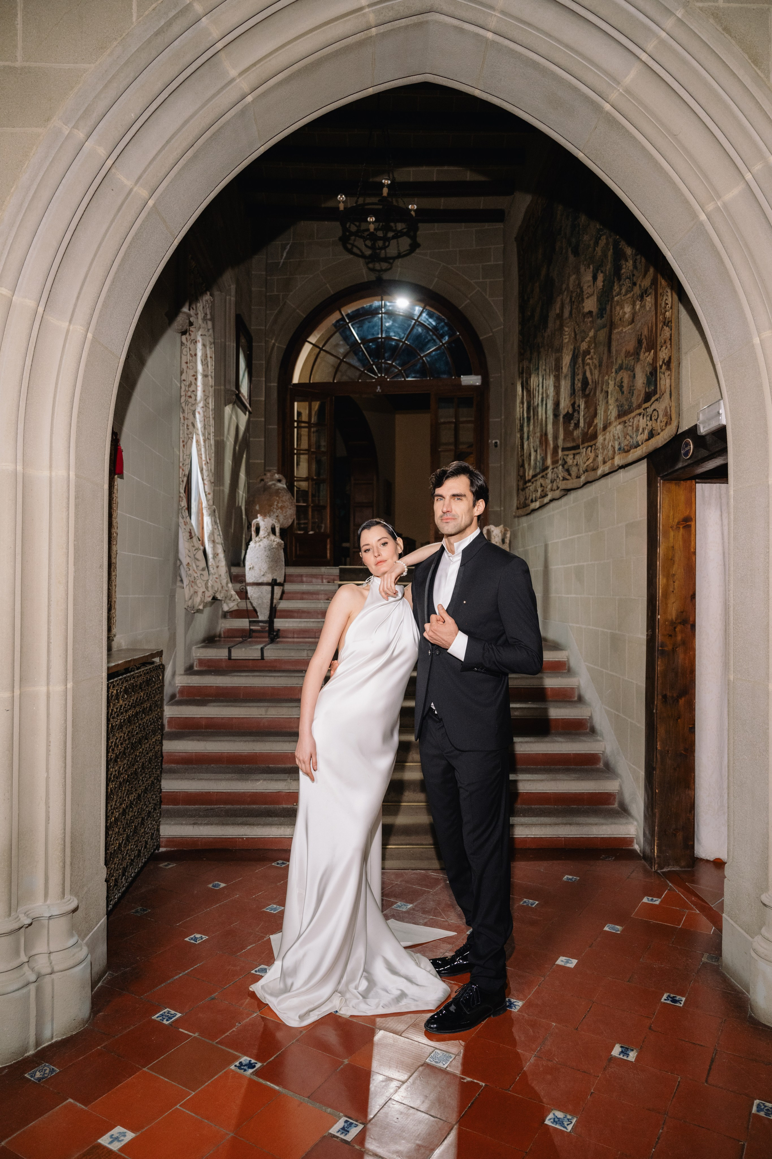 Elegant Barcelona wedding at La Baronia captured on film and digital Romantic destination wedding photography near Barcelona, Spain