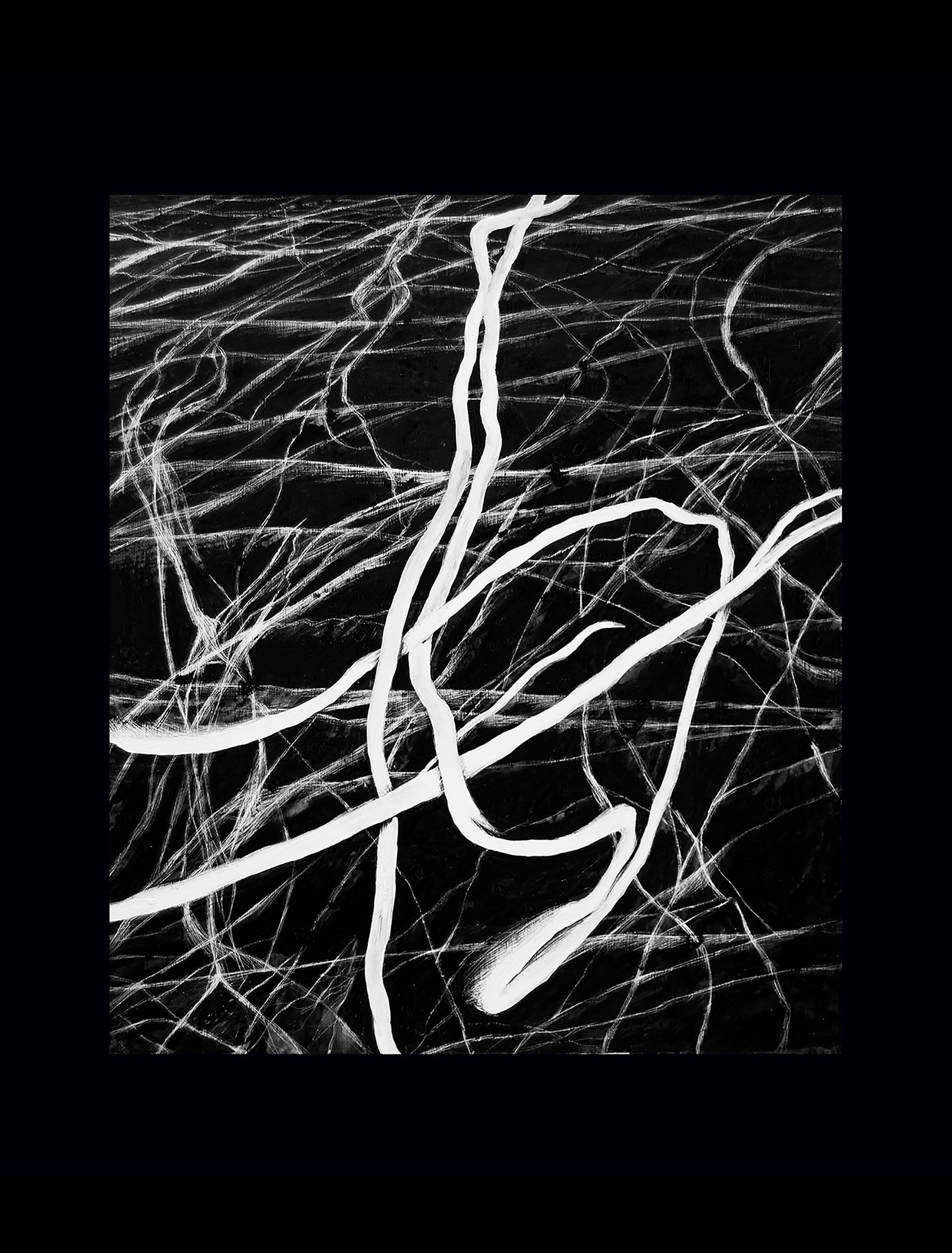 Primer, chinese ink. Scratching. 40 x 25, 1/1, 2016