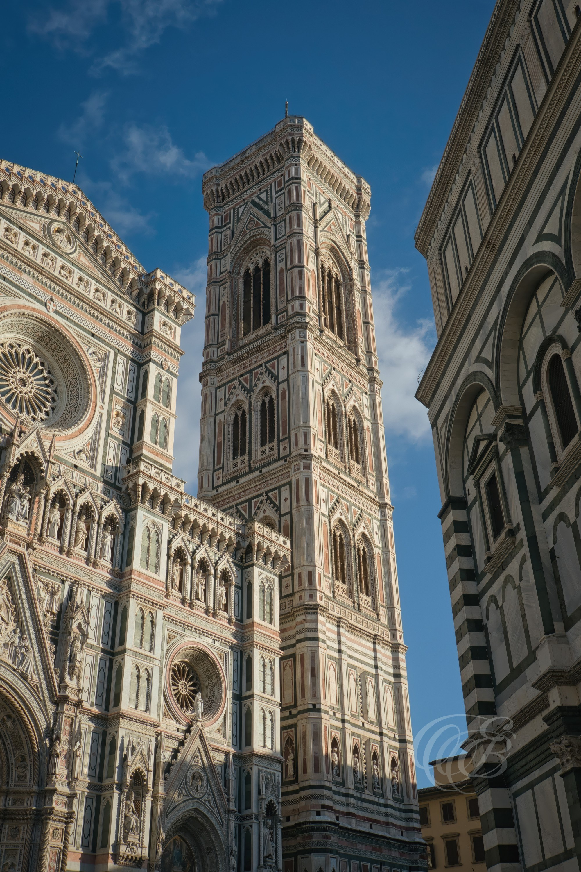 Florence, Italy—The campanile of Santa Maria del Fiore, commonly known as Giotto’s Bell Tower, is a landmark of Florentine Gothic architecture. Its richly decorated exterior showcases the artistic craftsmanship that helped establish Florence as one of the leading cultural centers of medieval and Renaissance Italy. Eduardo Bartoli Photography.