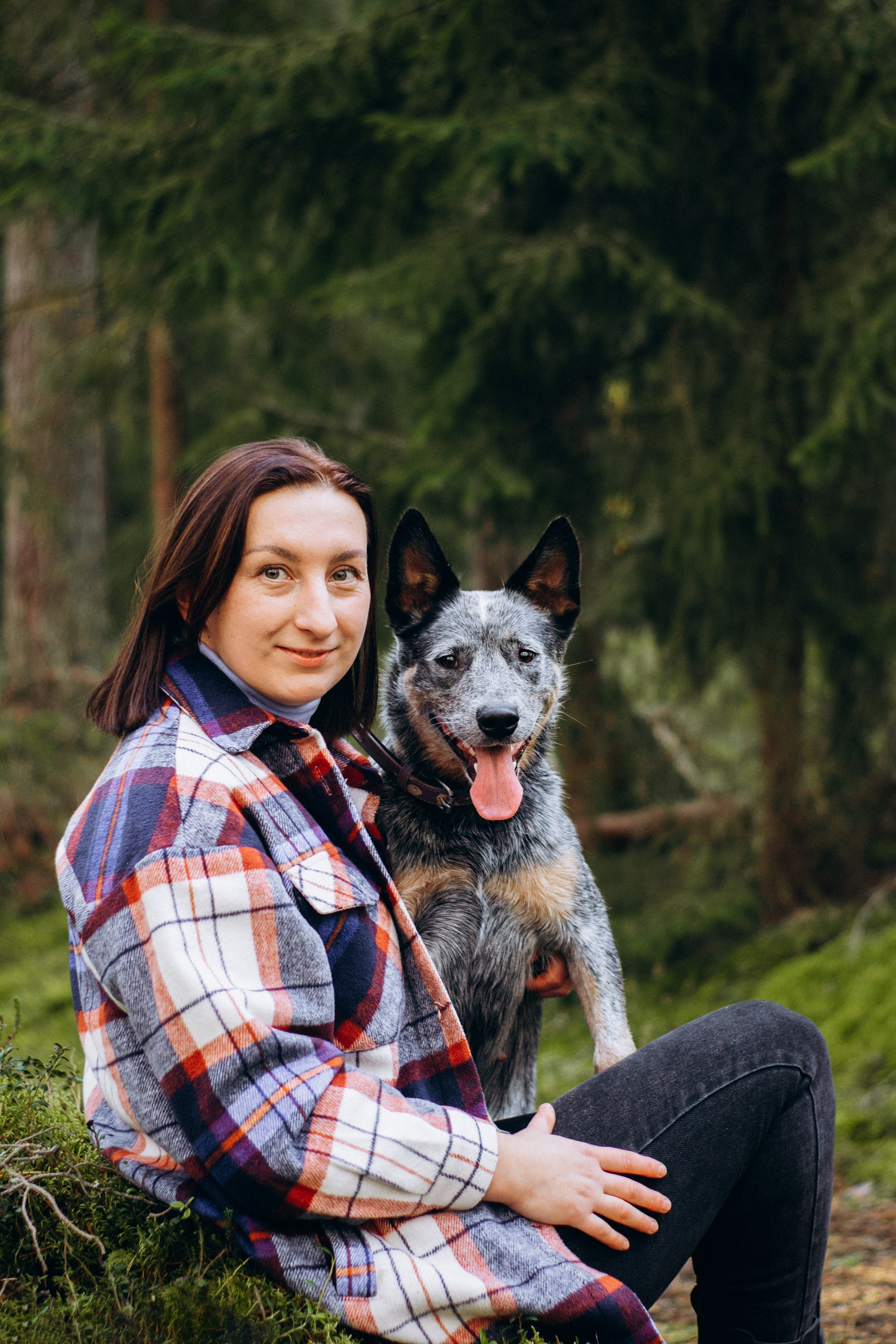 Polina and her Dakota, Blue Heeler. Kat Laisaar — Pet photographer in Tallinn