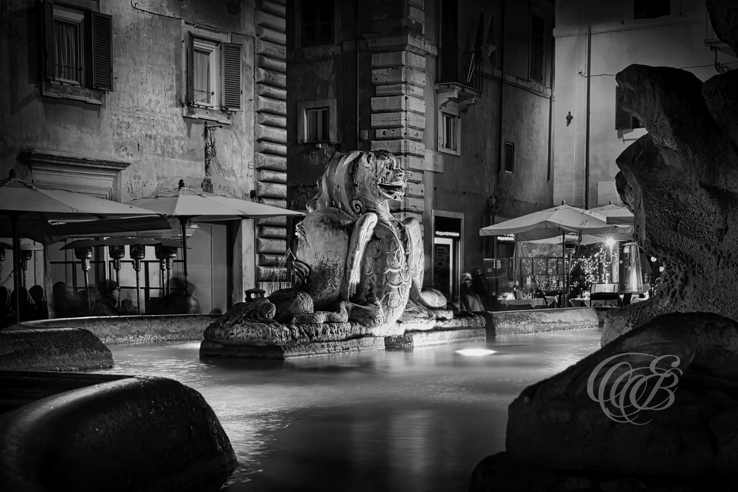 Rome Italy - Piazza della Rotonda Fountain at night - Eduardo Bartoli Fine Art Photography - Fountain in Piazza della Rotonda, Rome, Italy, captured at night in fine art photography by Eduardo Bartoli.