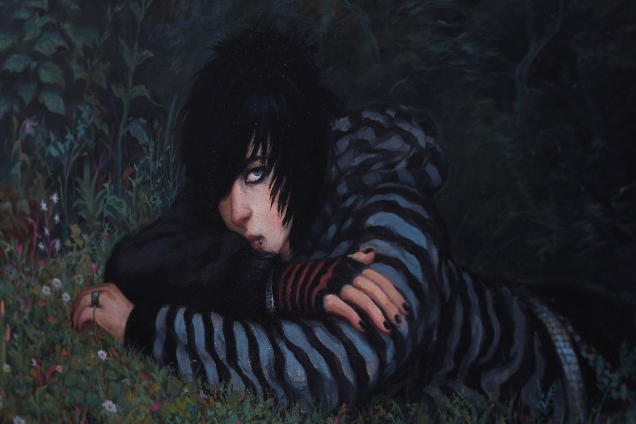 Go Touch Grass! , oil on canvas, Barbara Cabral. Barbara Cabral