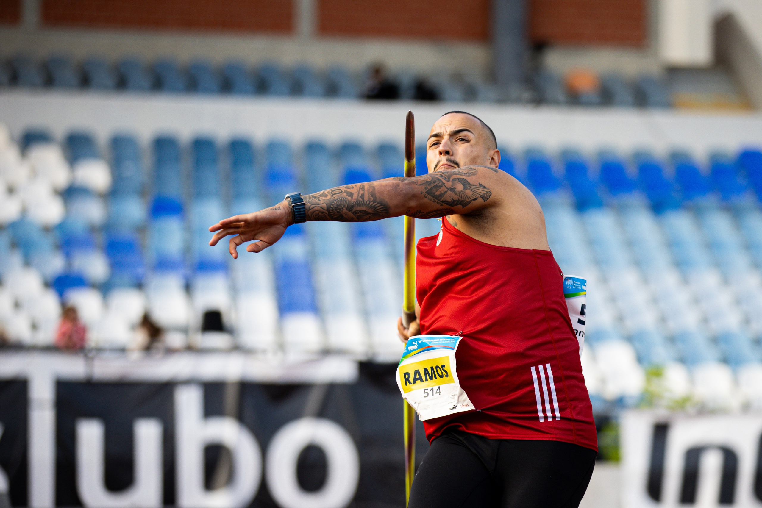 Leandro Ramos javelin representing Sport Lisboa e Benfica in the Athletics Portuguese Championship 