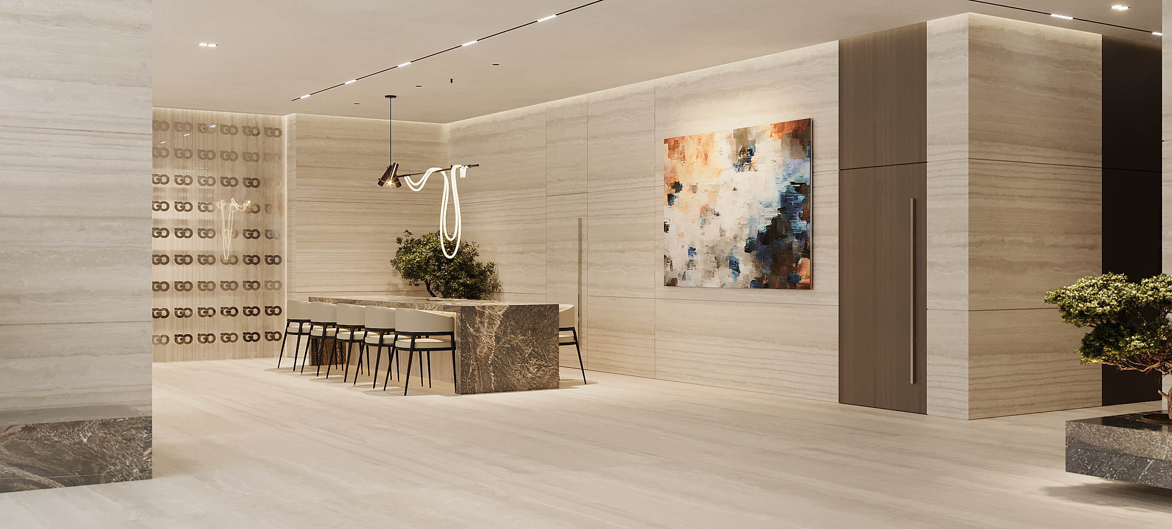 Pelagos. Main Lobby. 3D Visualizer and Ai Creator in Dubai, UAE