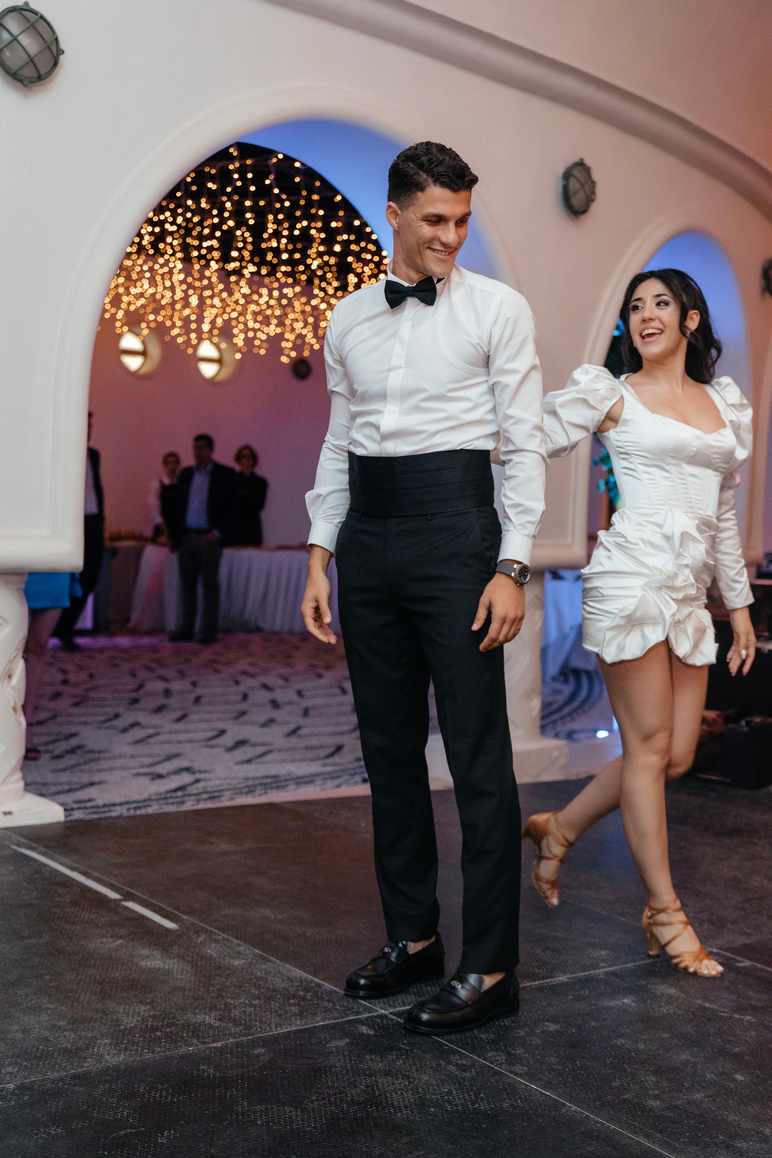 Bride and groom are dancing. Rhodes Greece
