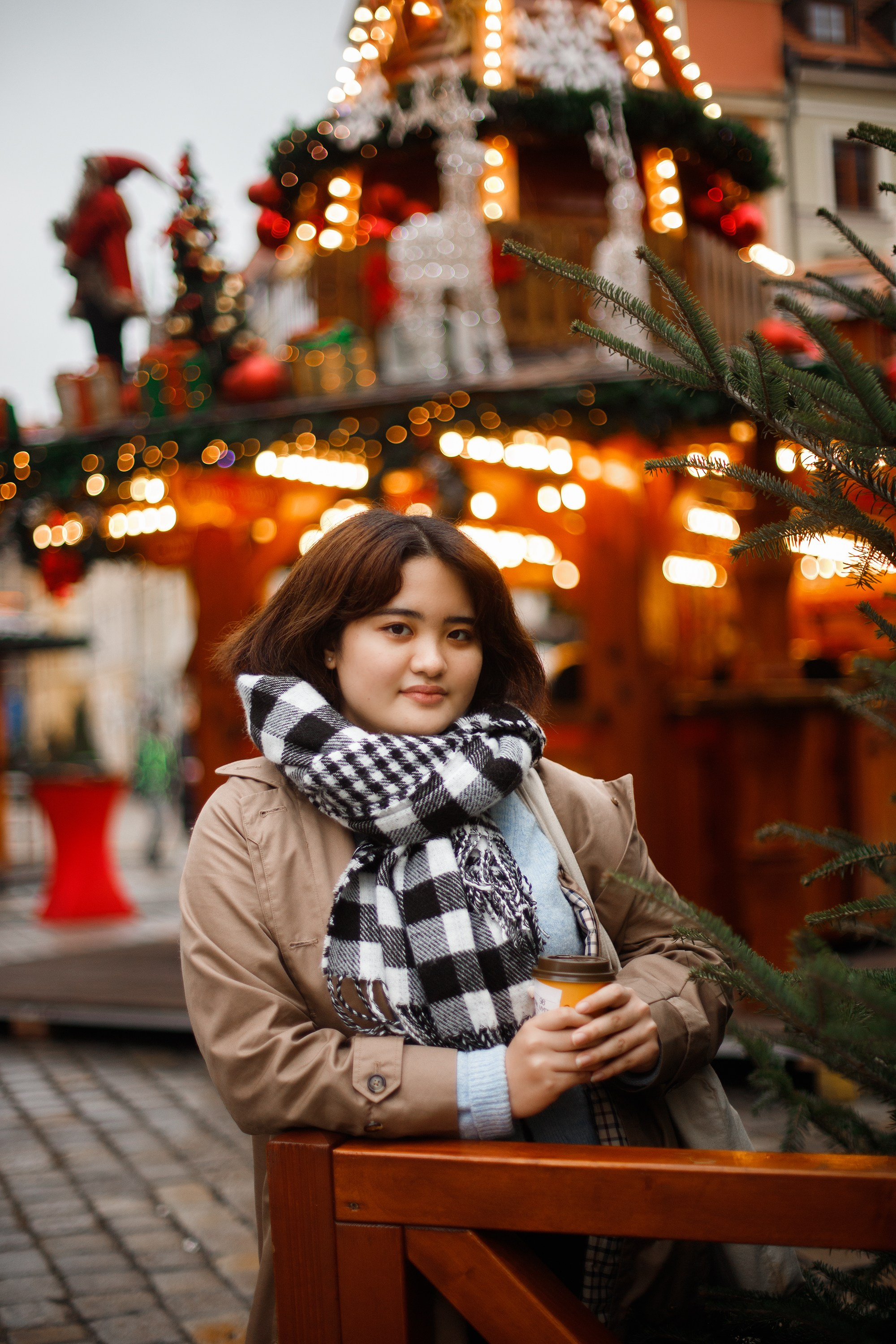 Misaki at christmas market. Kaja | fotograf psów we Wrocławiu