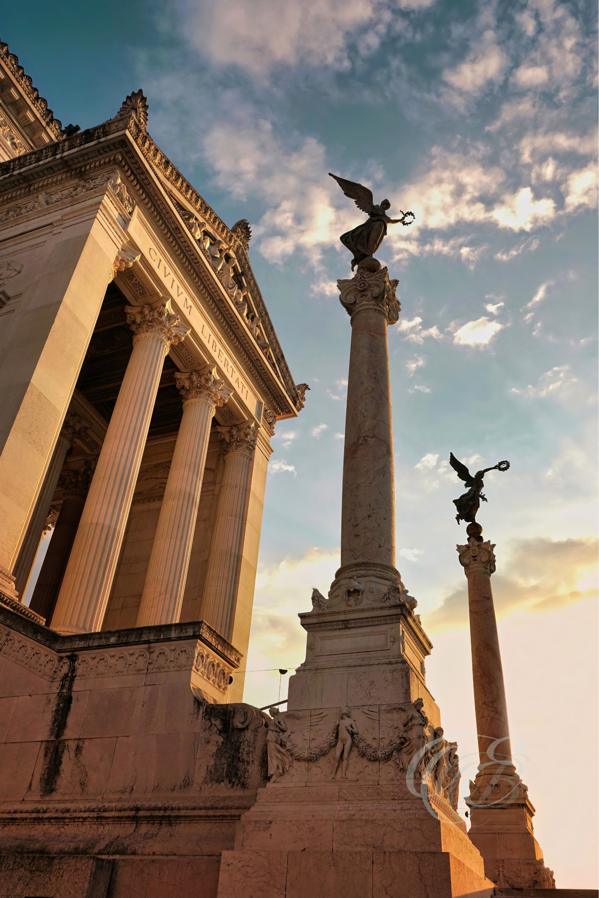 Rome Italy - Victor Emmanuel II Monument - Angels of Glory - CG - Eduardo Bartoli Fine Art Photography - Angels of Glory at the Victor Emmanuel II Monument in Rome, Italy – fine art photography by Eduardo Bartoli.