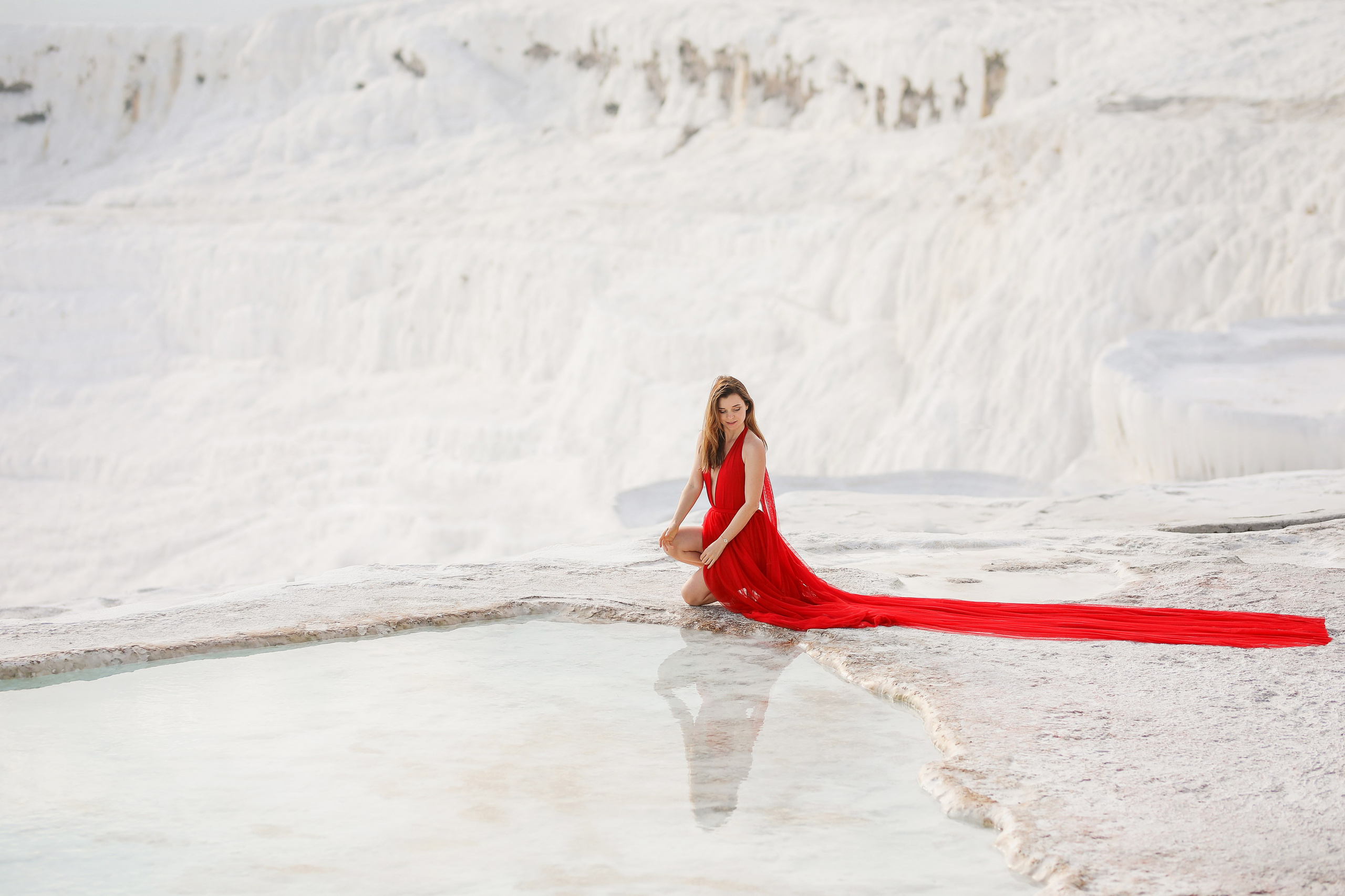 Photoshooting in Pamukkale. Photographer in Turkey, Antalya, Kemer, Belek, Side, Kas, Fethiye