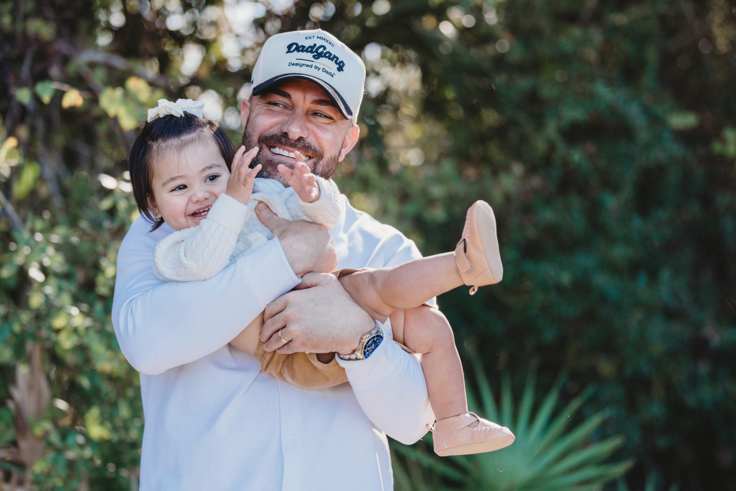 Portrait of smiling father and daughter