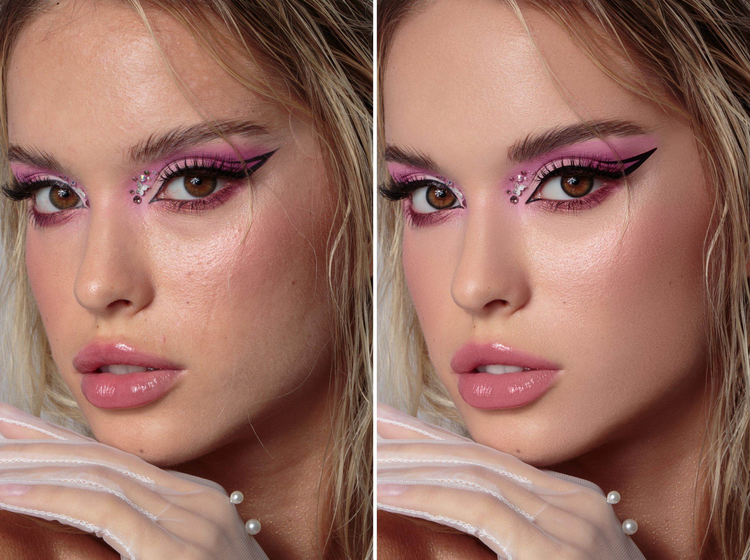 High-End Beauty Portrait Photo Retouching in Photoshop.Professional services from Retoucher Olha Kompaniiets