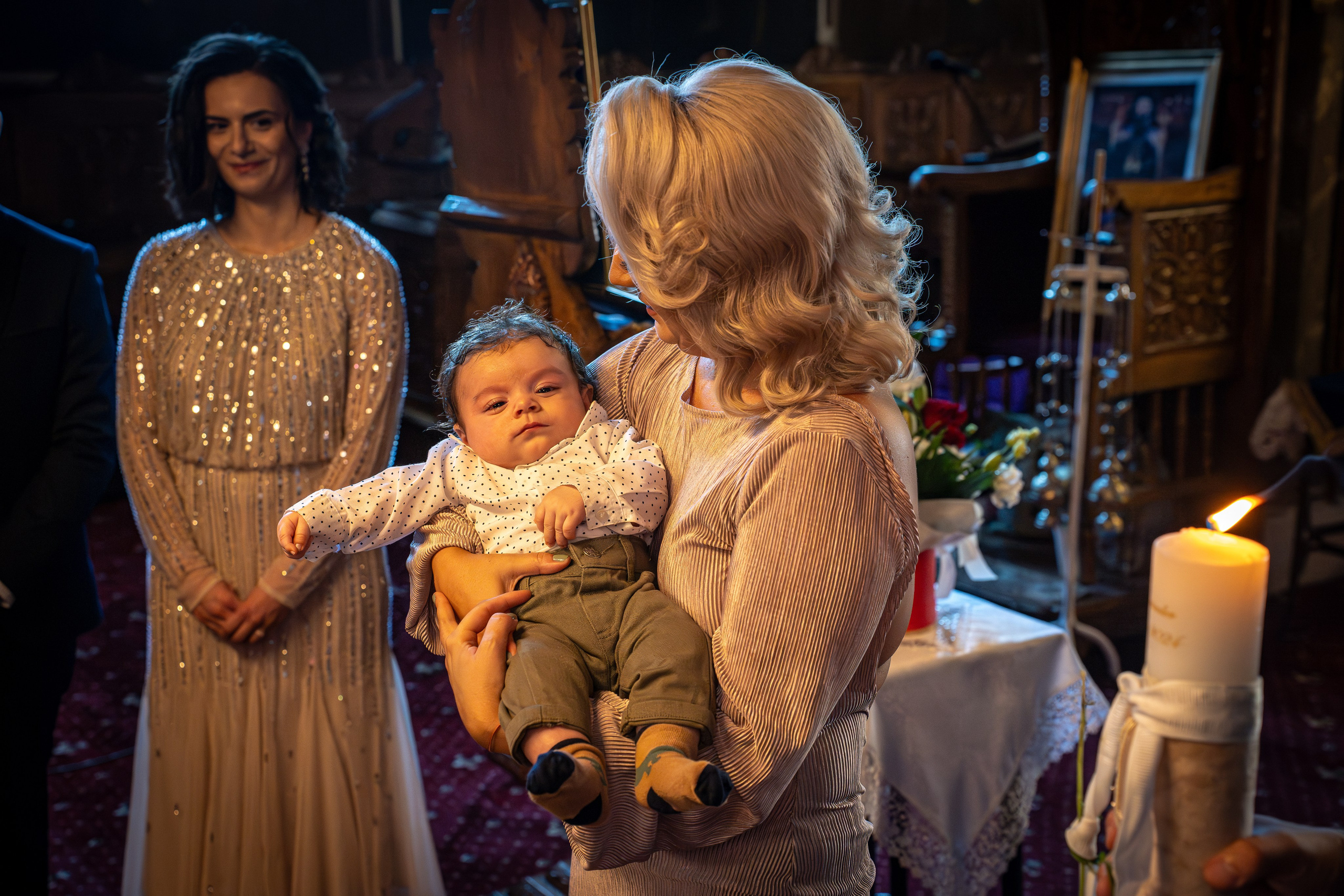 nasa cu copilul in brate, bebelus botez Constanta