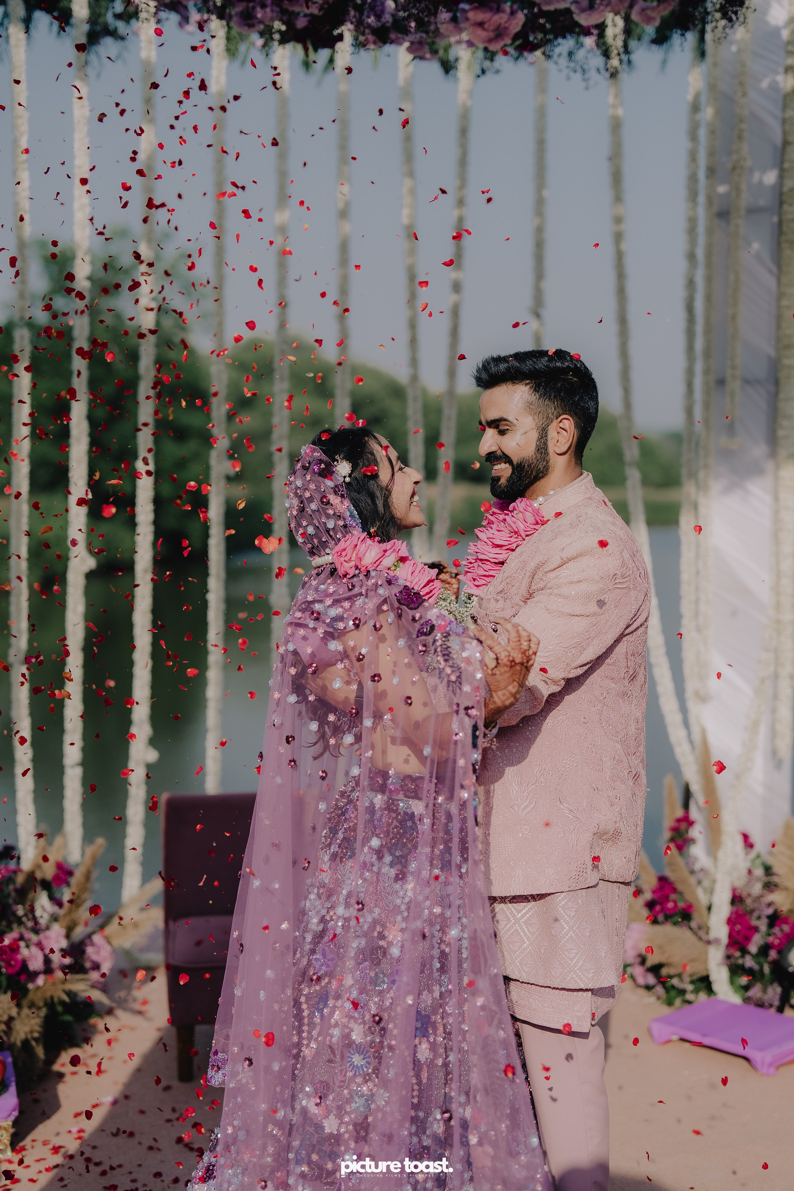 Varamala Ft. Barbie & Aneesh. Fine art Wedding Photographers in India & Canada