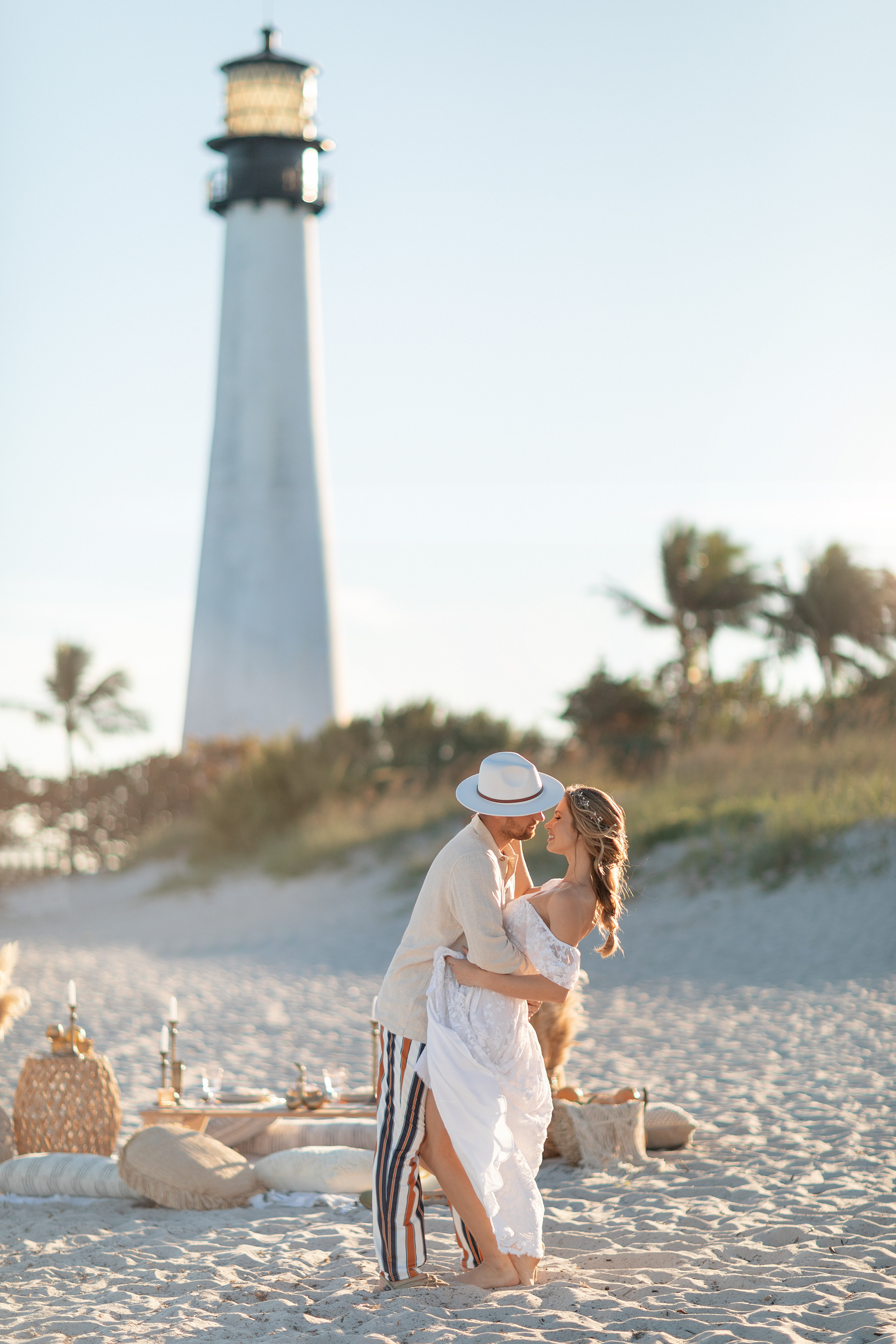 Lighthouse Elopement. Family and Event photographer in Homestead and Miami areas of Florida