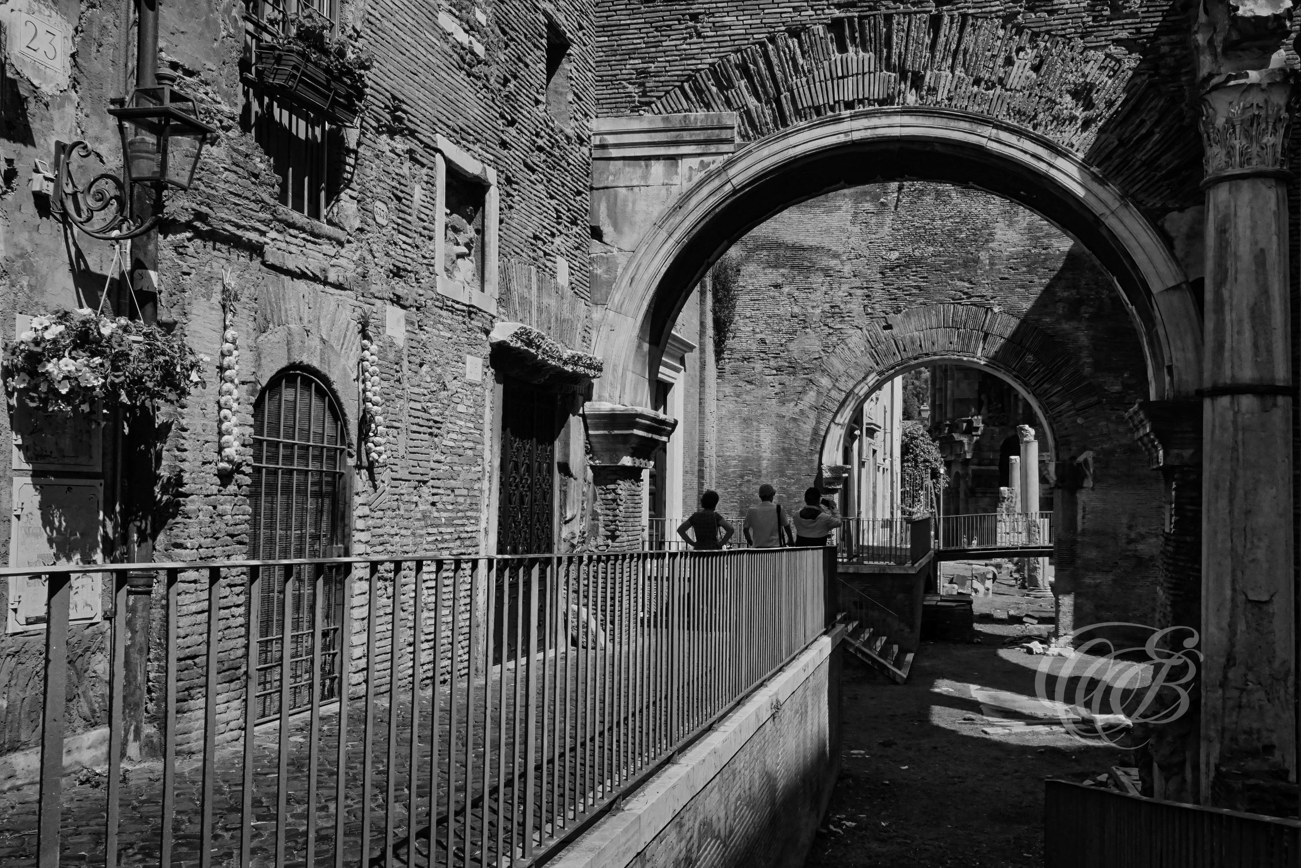 Rome Italy - The Porticus Octaviae - B&W - Eduardo Bartoli Fine Art Photography - The Porticus Octaviae in Rome, Italy – black-and-white fine art photography by Eduardo Bartoli.