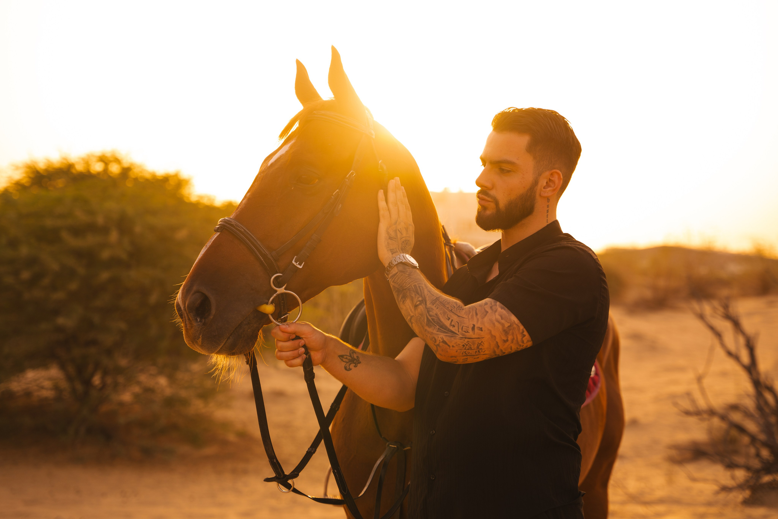 With horses and camels. Photographer in Dubai | Dmitriy Gromov — Photoshoots, Events & Luxury Photography