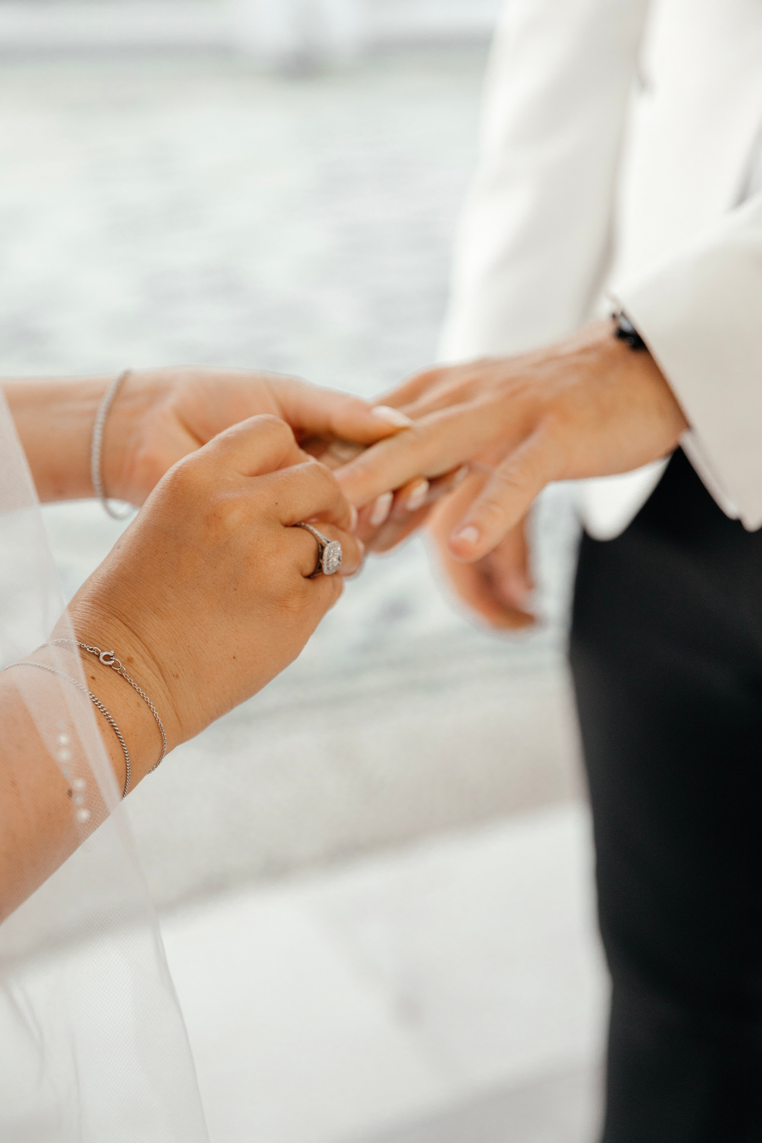 Exchange of rings at the wedding ceremony. Rhodes, Greece
