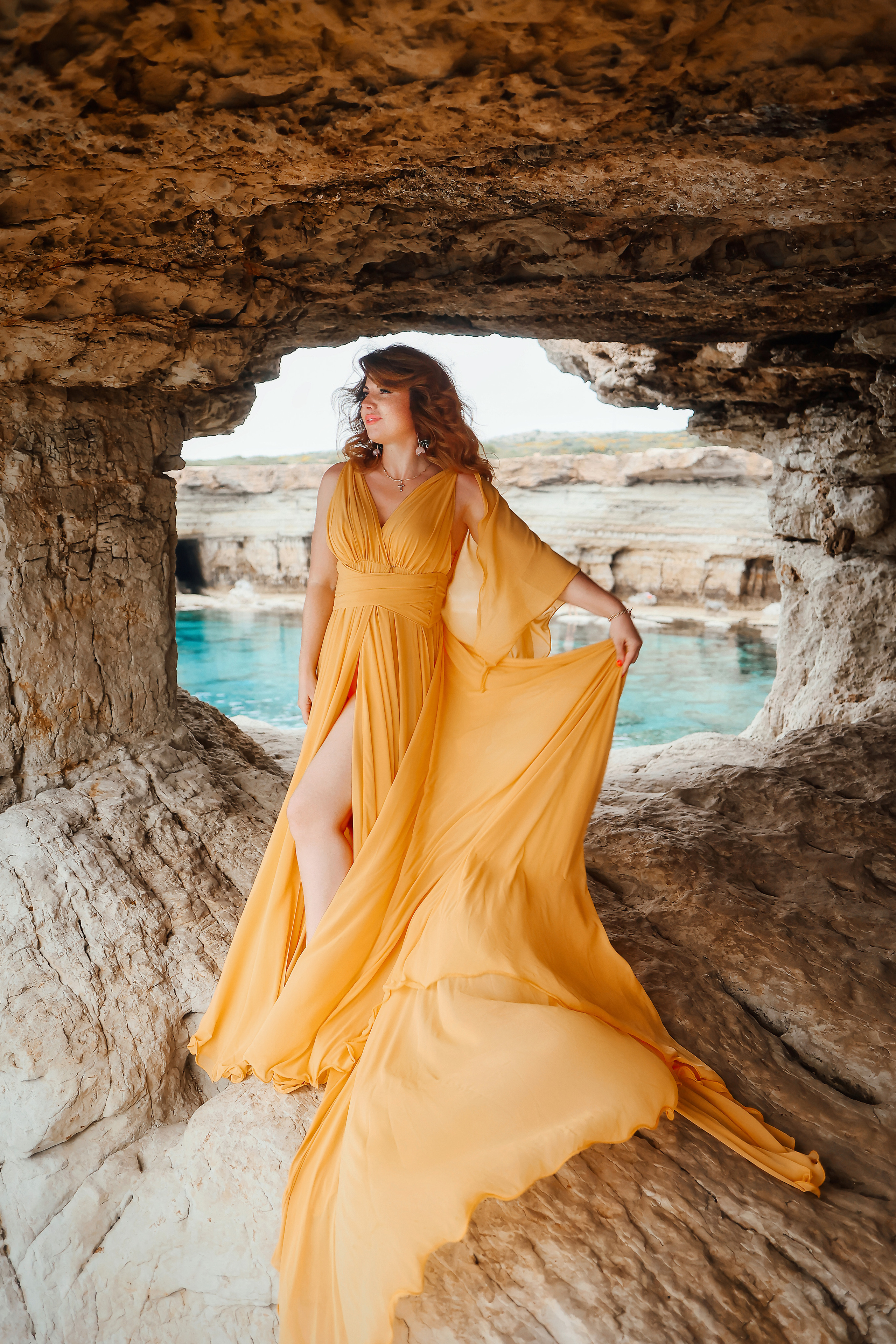Фотосессия на Кипре в летящем платье. Март, 2023. Kipriotka. Ваш фотограф на Кипре (Айя-Напа, Протарас)