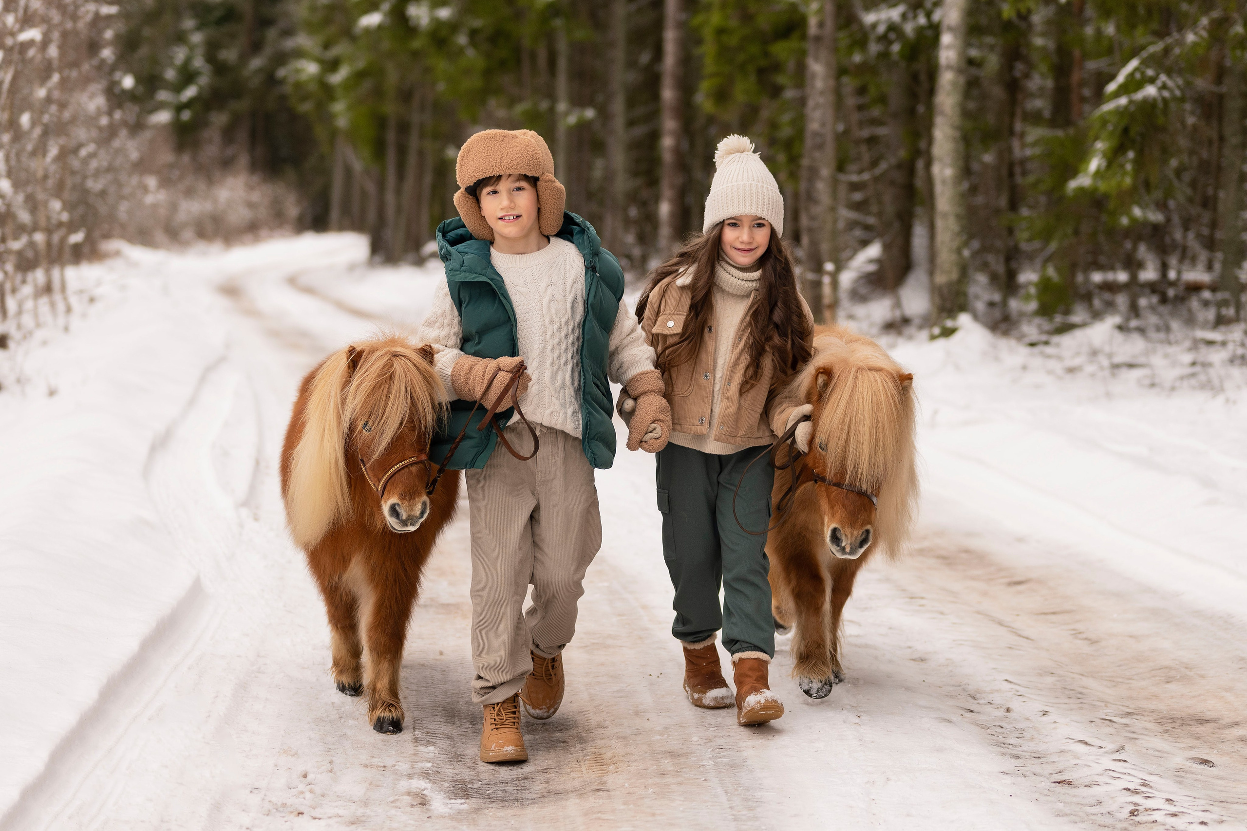 София, Микаэль и пони. Зимняя сказка. Анна Григьян — фотограф ретушёр в Даугавпилсе (Латвия)