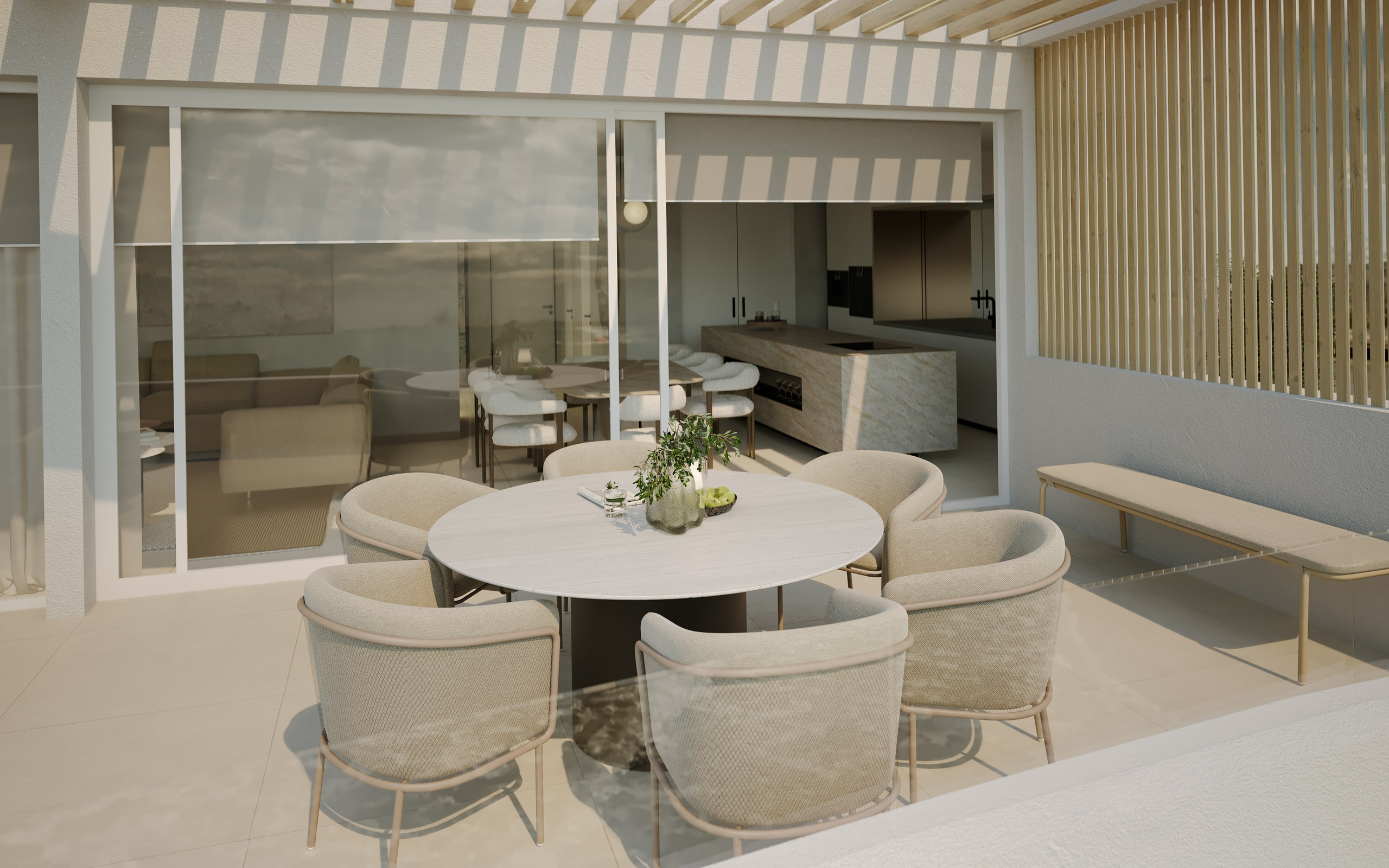 OBÝVACÍ POKOJ S JÍDELNOU A KUCHYNÍ. Filipenka architects