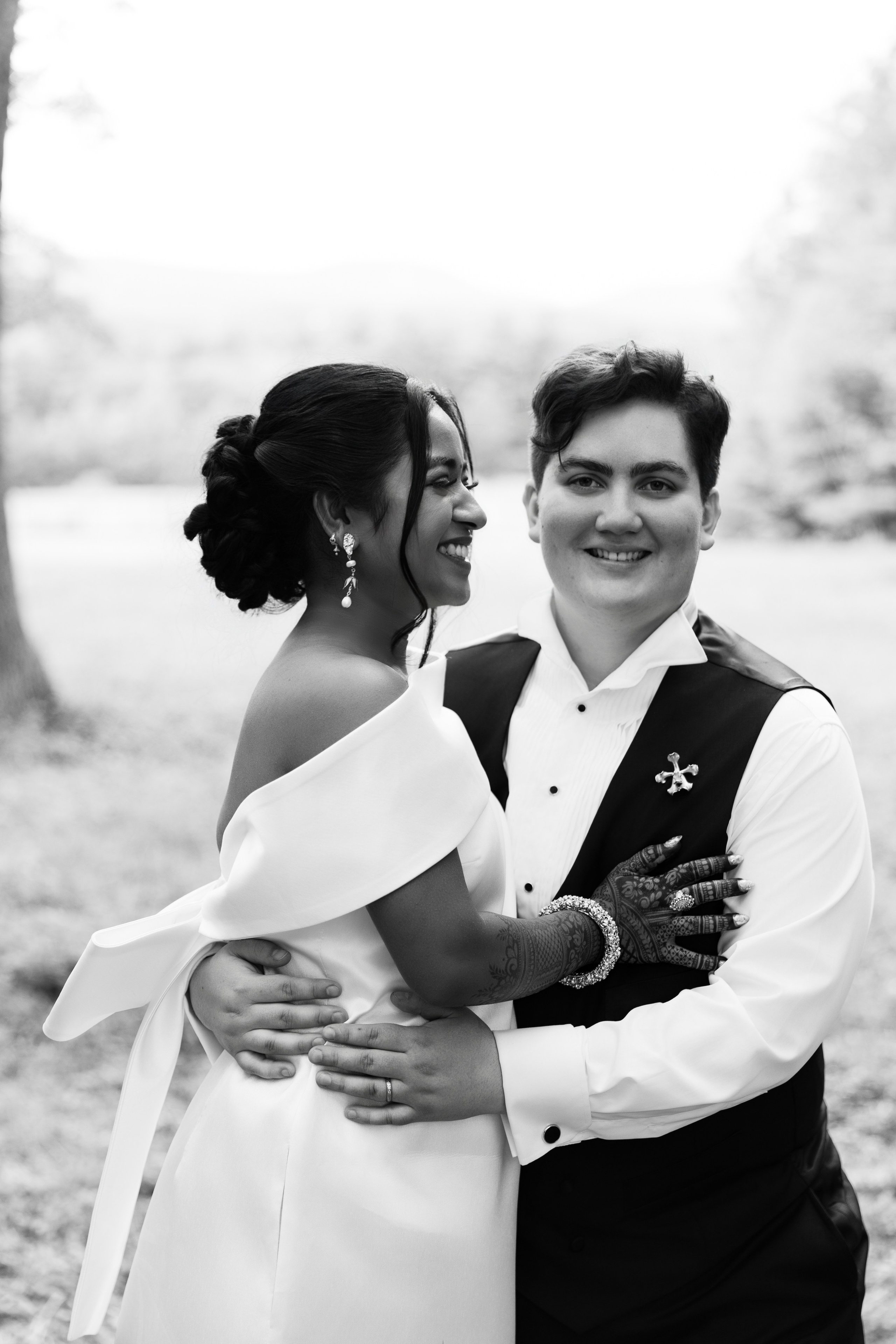 Two-Bride Multicultural Wedding in New Hampshire | Haldi & Nikah