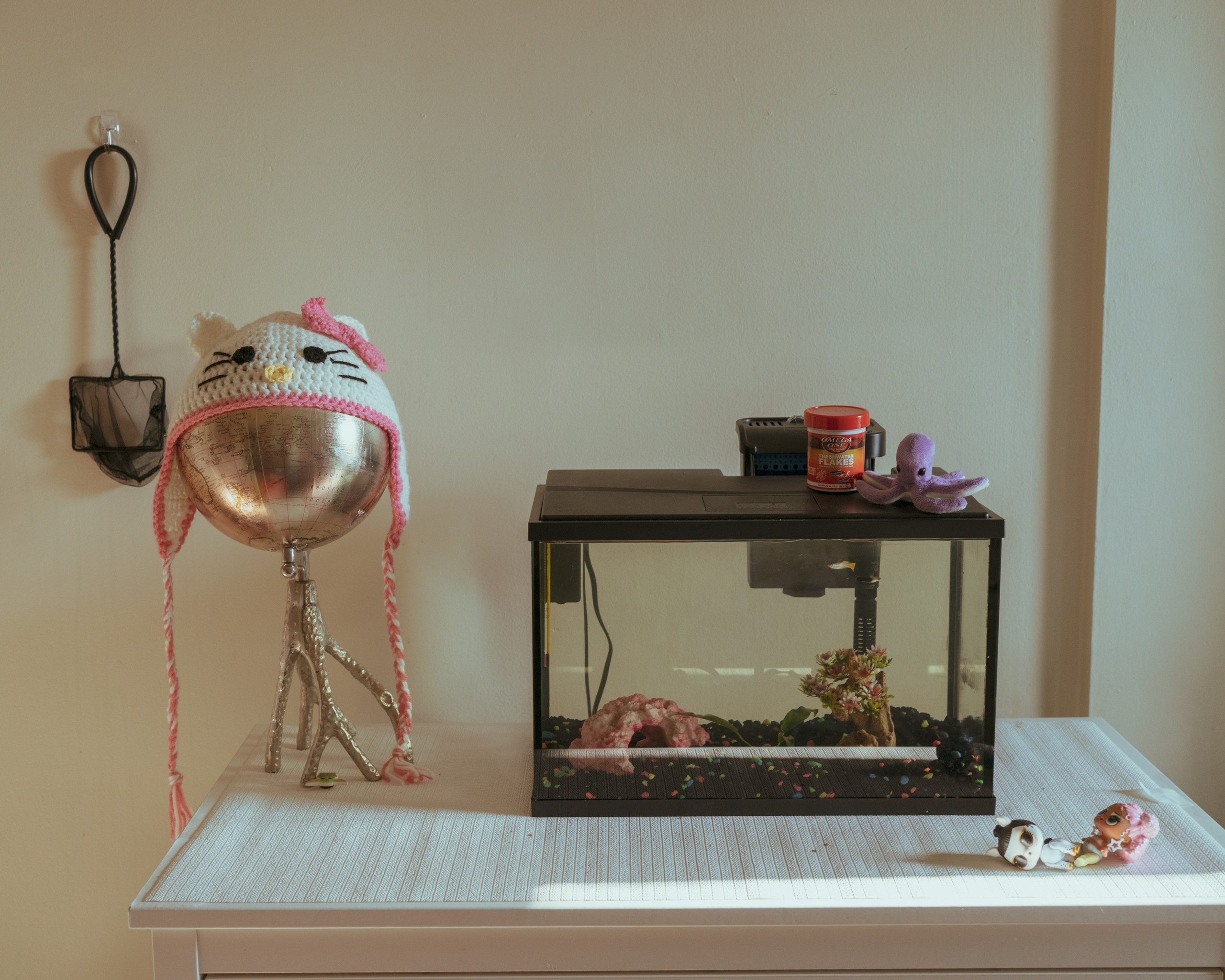 Interiors of Coco's bedroom. Two fishes are a part of their family, Coco says.