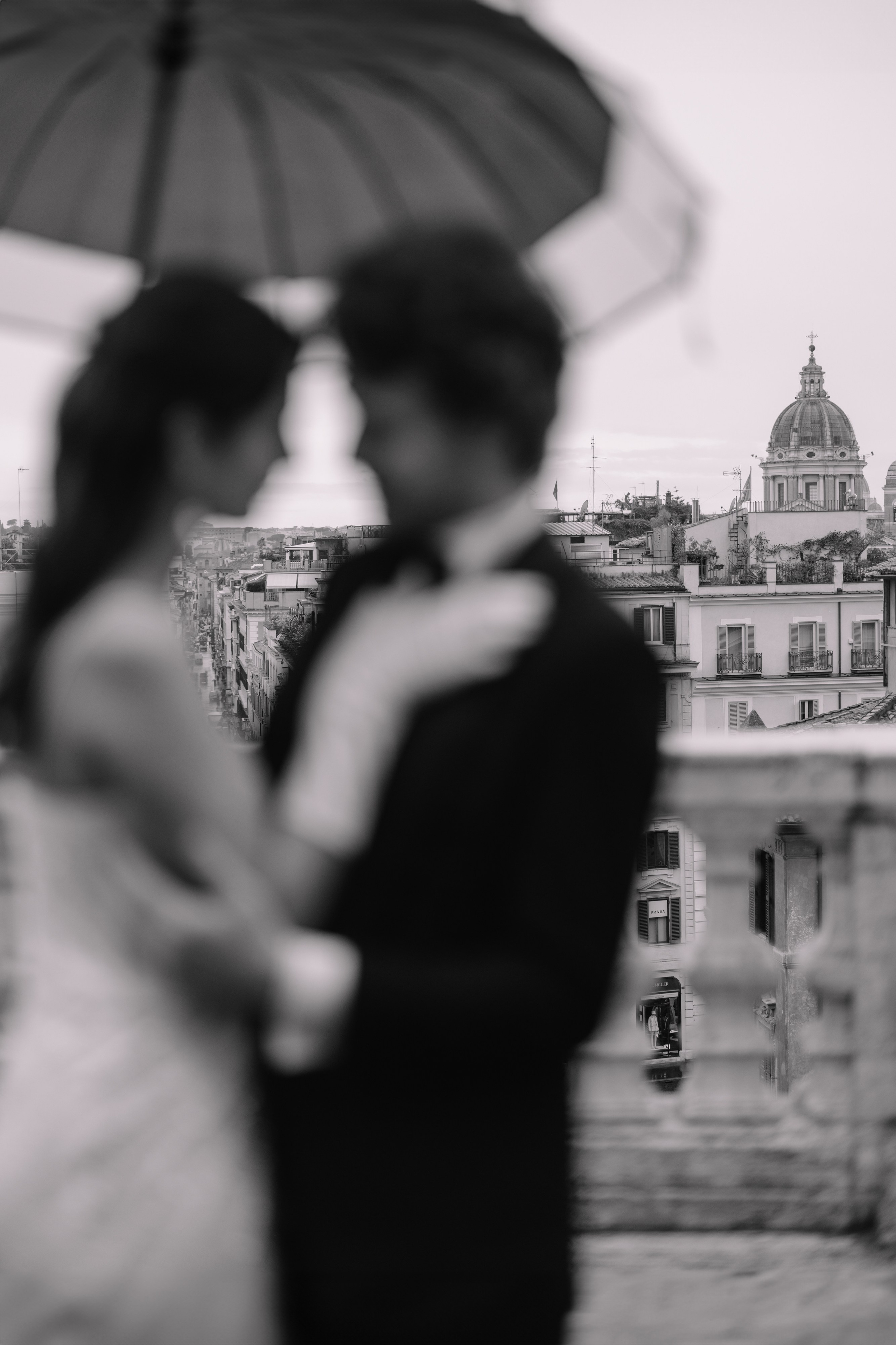 A Romantic Sunrise Elopement in Rome — Rain, Vespa & Love