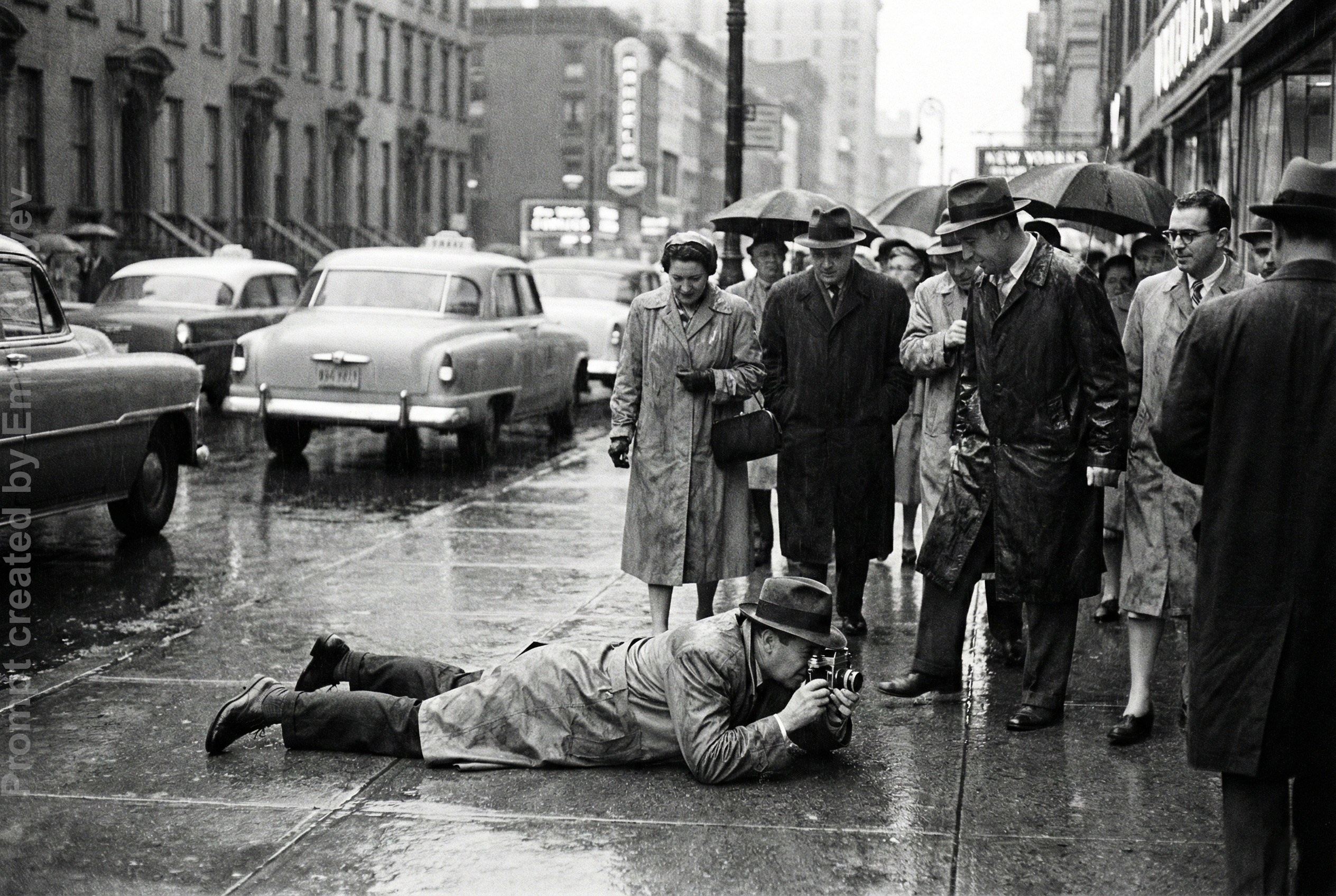 AI 1950s photo style test, vintage film look, realistic AI photography, retro image generation, learn my prompts in online class. Emin Kuliyev — Award-Winning Wedding Photojournalist NYC & USA | Best Wedding Photographer Known for Candid, Timeless Moments