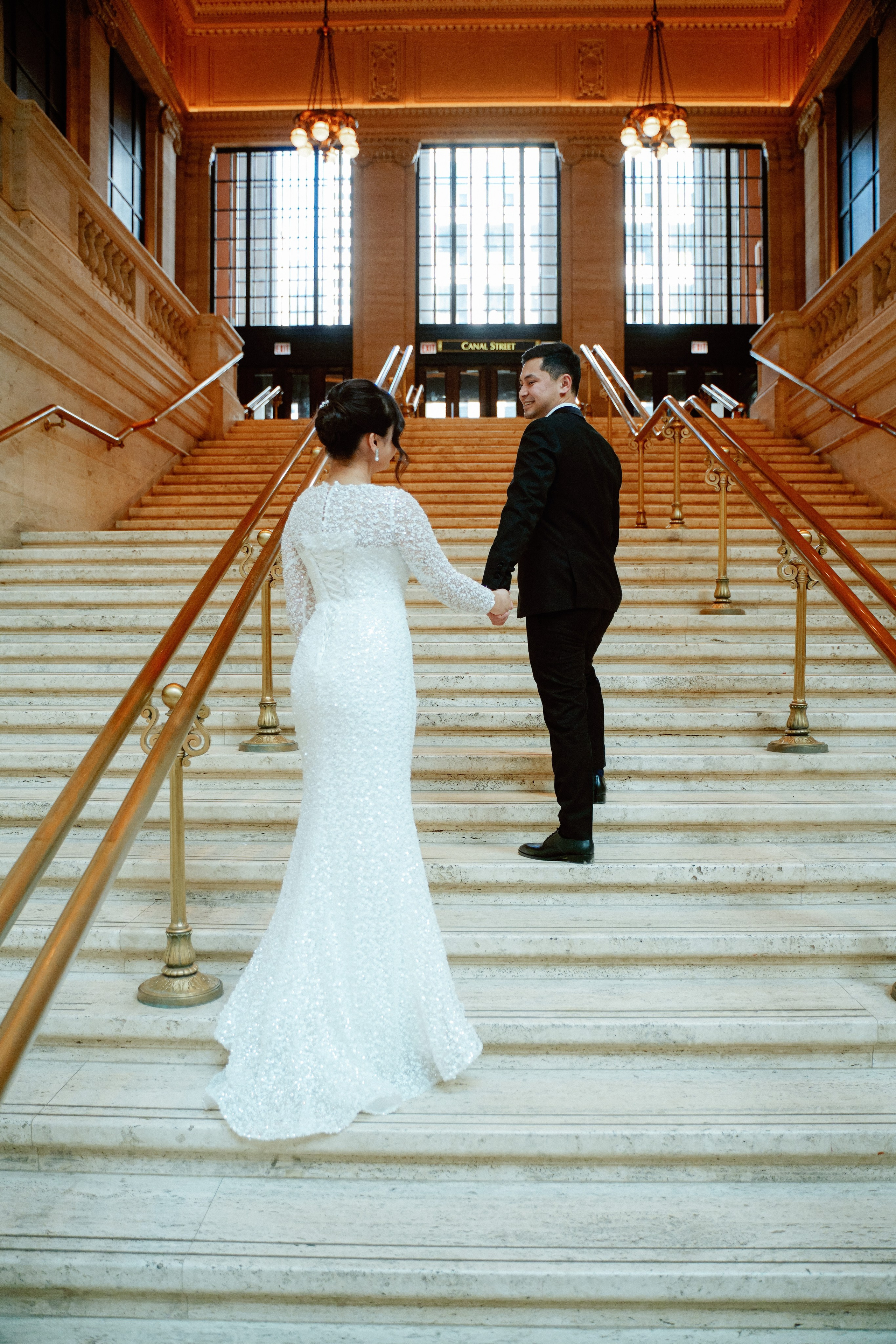 Wedding Portrait at Union Station Chicago