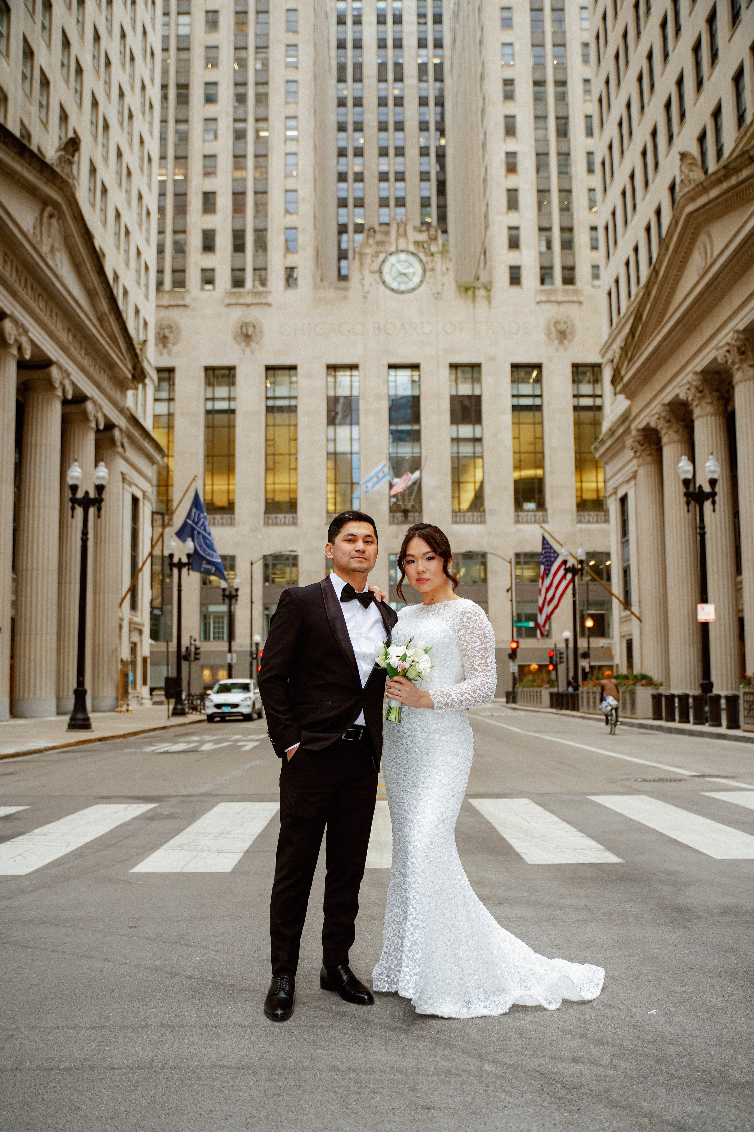 Chicago Board of Trade Wedding Portrait