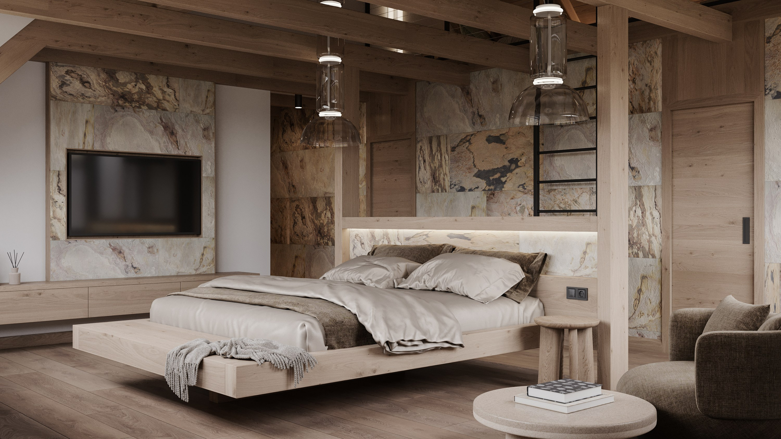 HOTELOVÝ POKOJ č.1 V HORSKÉ CHATĚ. Filipenka architects